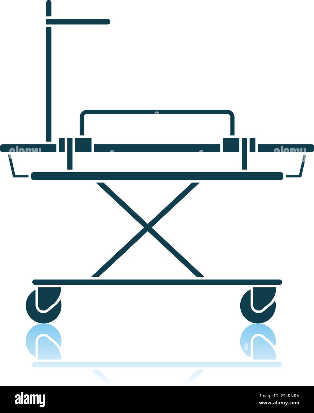 Medical Stretcher Icon. Shadow Reflection Design. Vector Illustration. Stock Vector