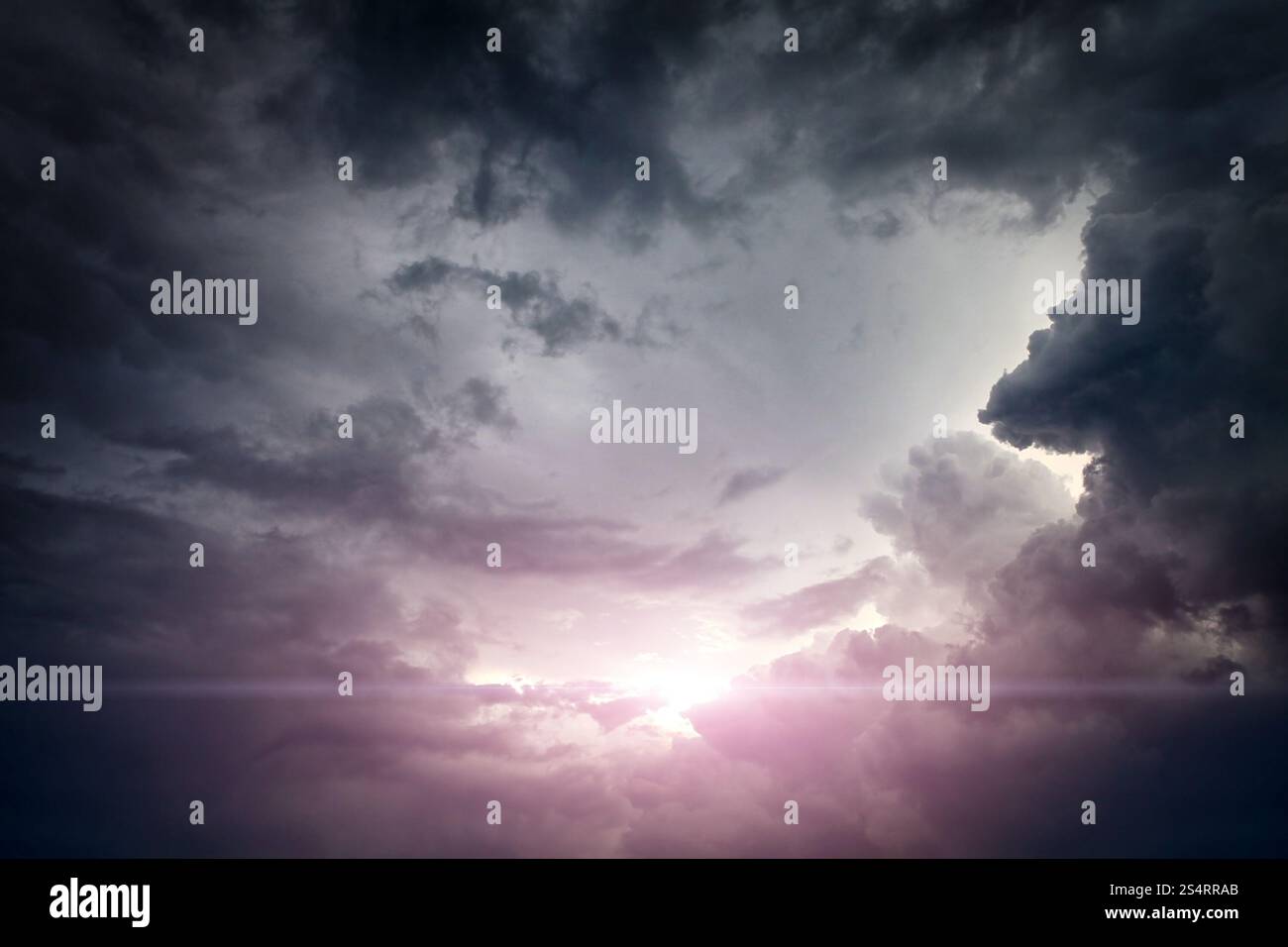 Dramatic Cloudscape Area with Ray of Light Stock Photo