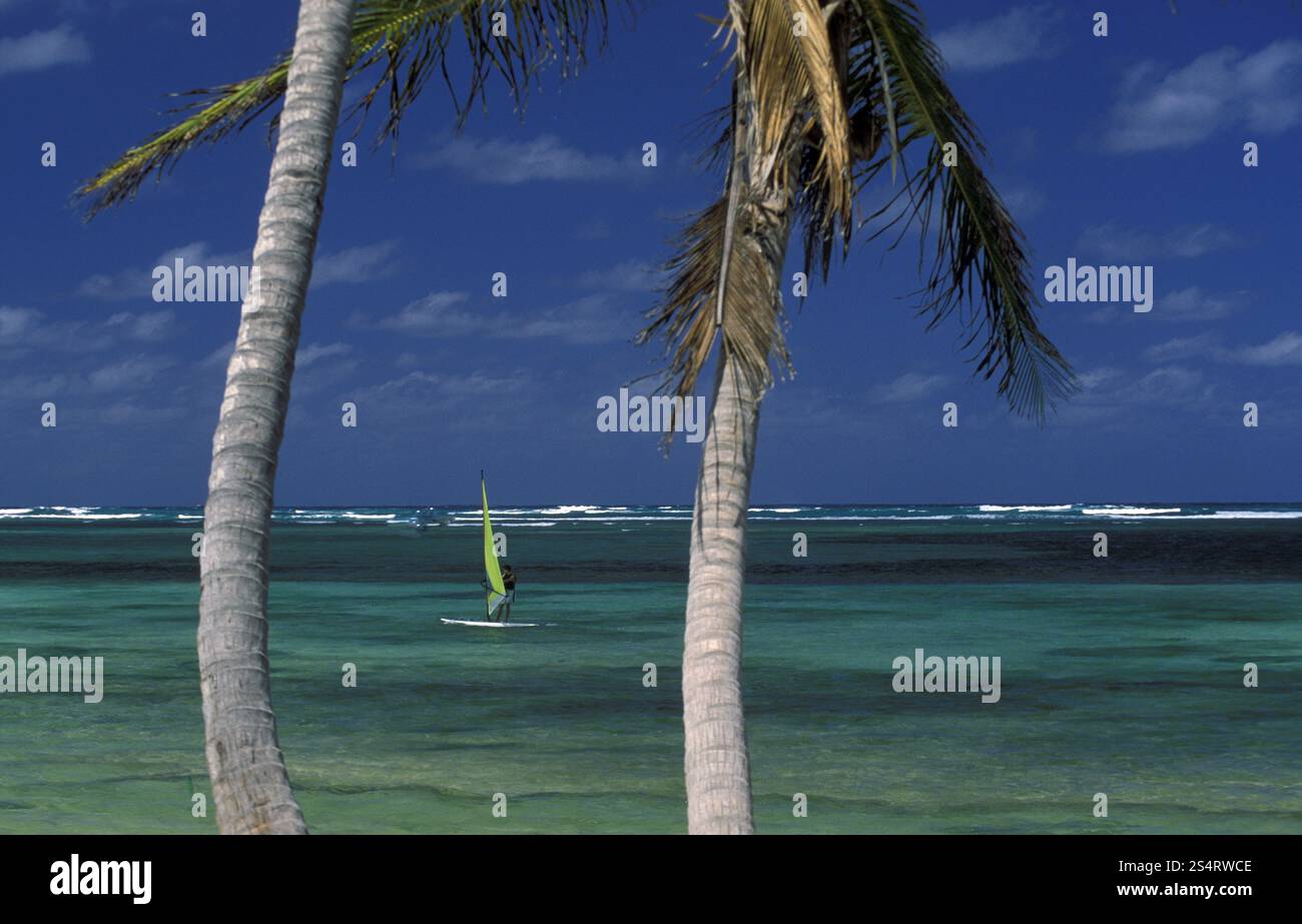 Die Strandlandschaft bei Bavaro an der Ostkueste an der Karibik in der Dominikanische Republik. (KEYSTONE/Urs Flueeler) Stock Photo