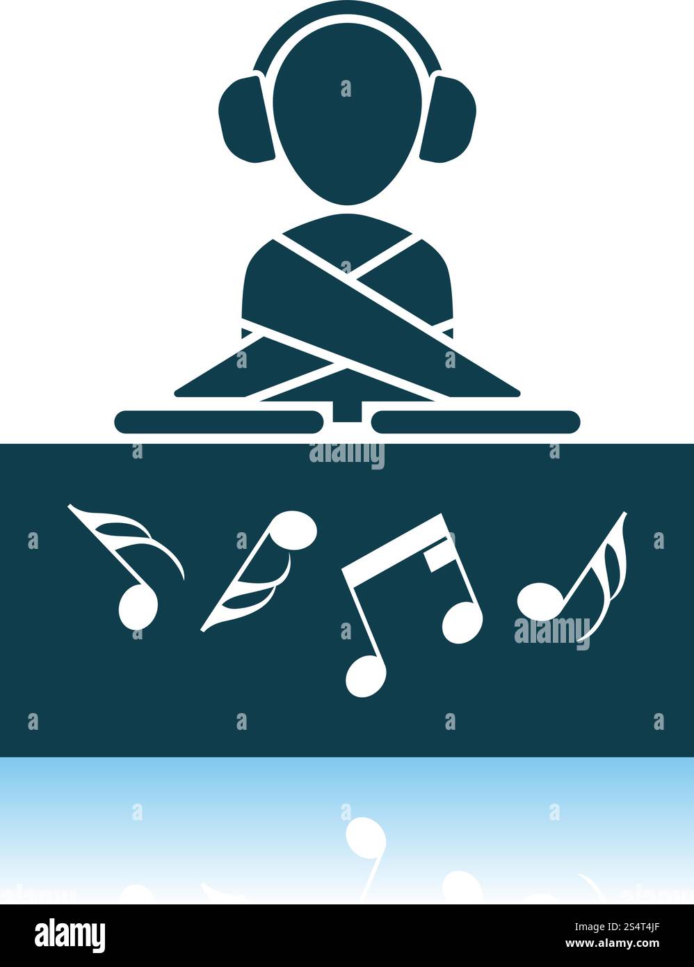 Night Club DJ Icon. Shadow Reflection Design. Vector Illustration Stock ...