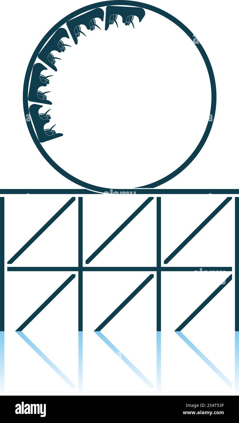 Roller Coaster Loop Icon. Shadow Reflection Design. Vector Illustration ...