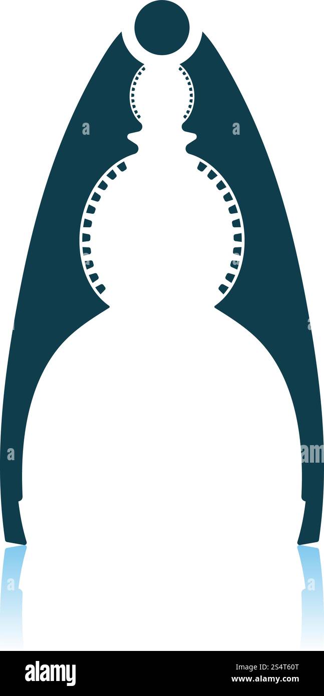 Nutcracker Pliers Icon. Shadow Reflection Design. Vector Illustration. Stock Vector