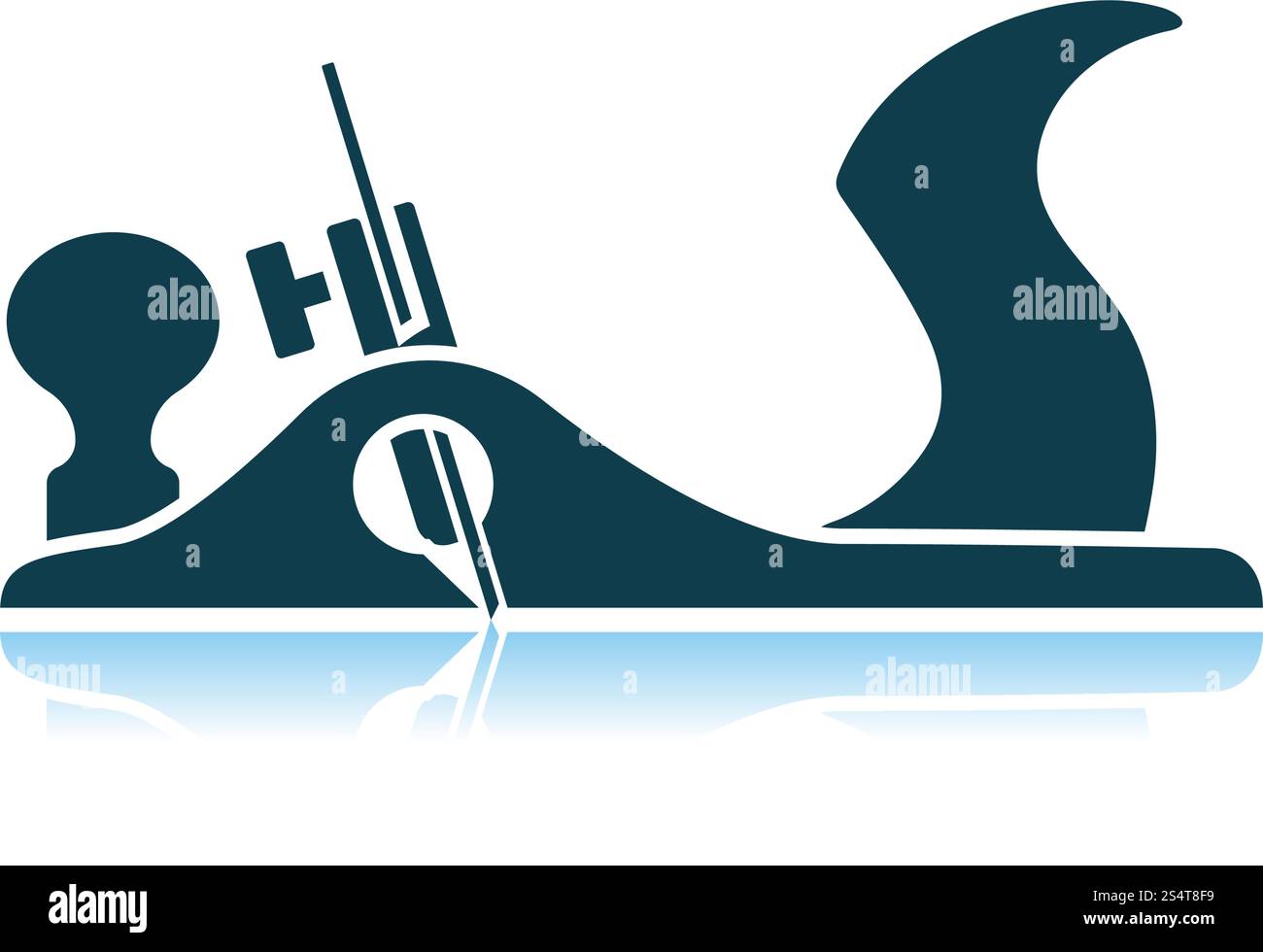 Jack-plane Tool Icon. Shadow Reflection Design. Vector Illustration. Stock Vector