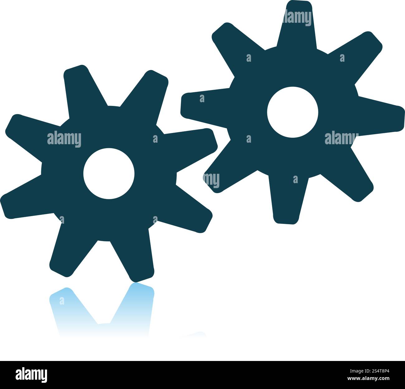 Gears Icon. Shadow Reflection Design. Vector Illustration Stock Vector ...