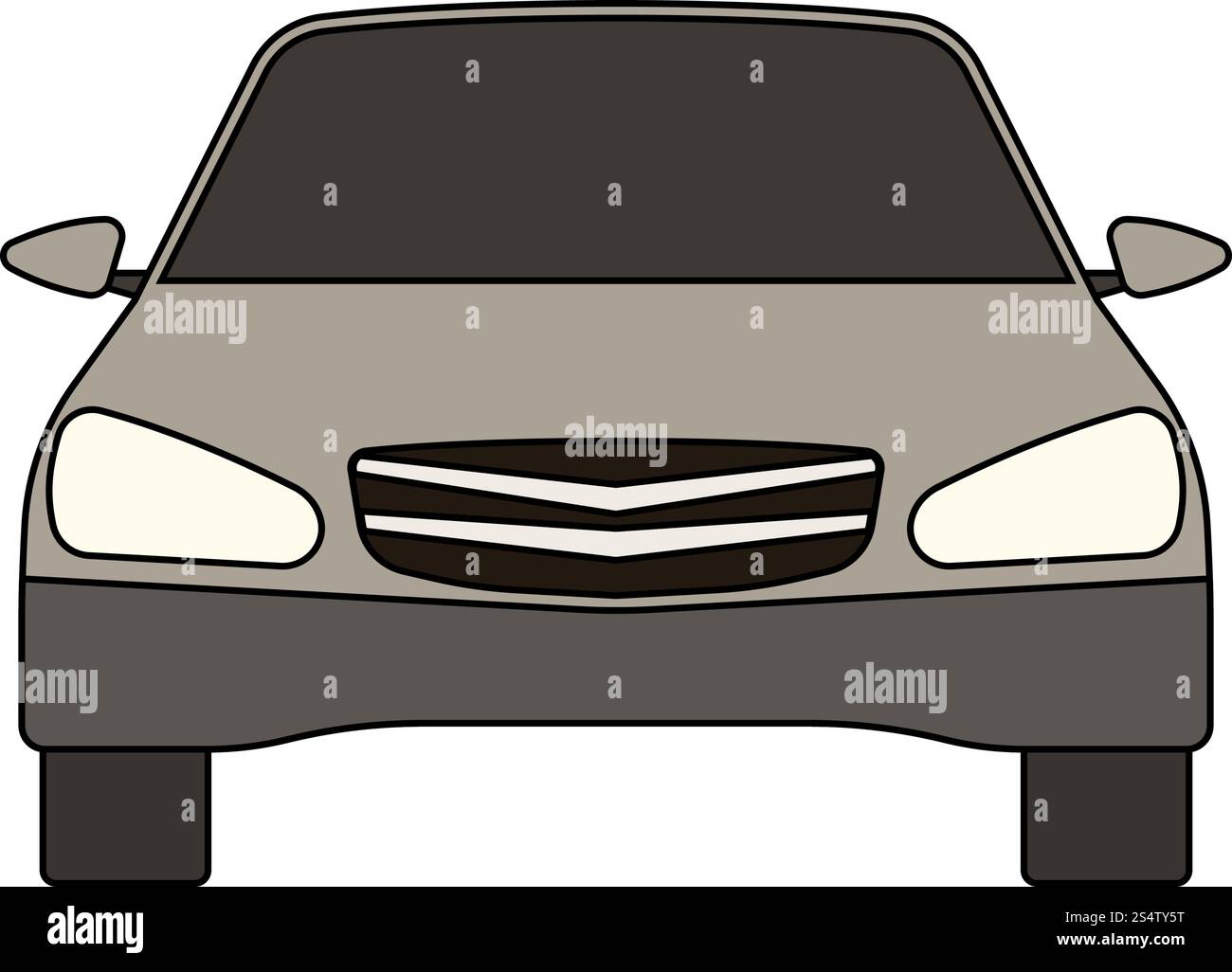 Sedan Car Icon. Outline With Color Fill Design. Vector Illustration ...