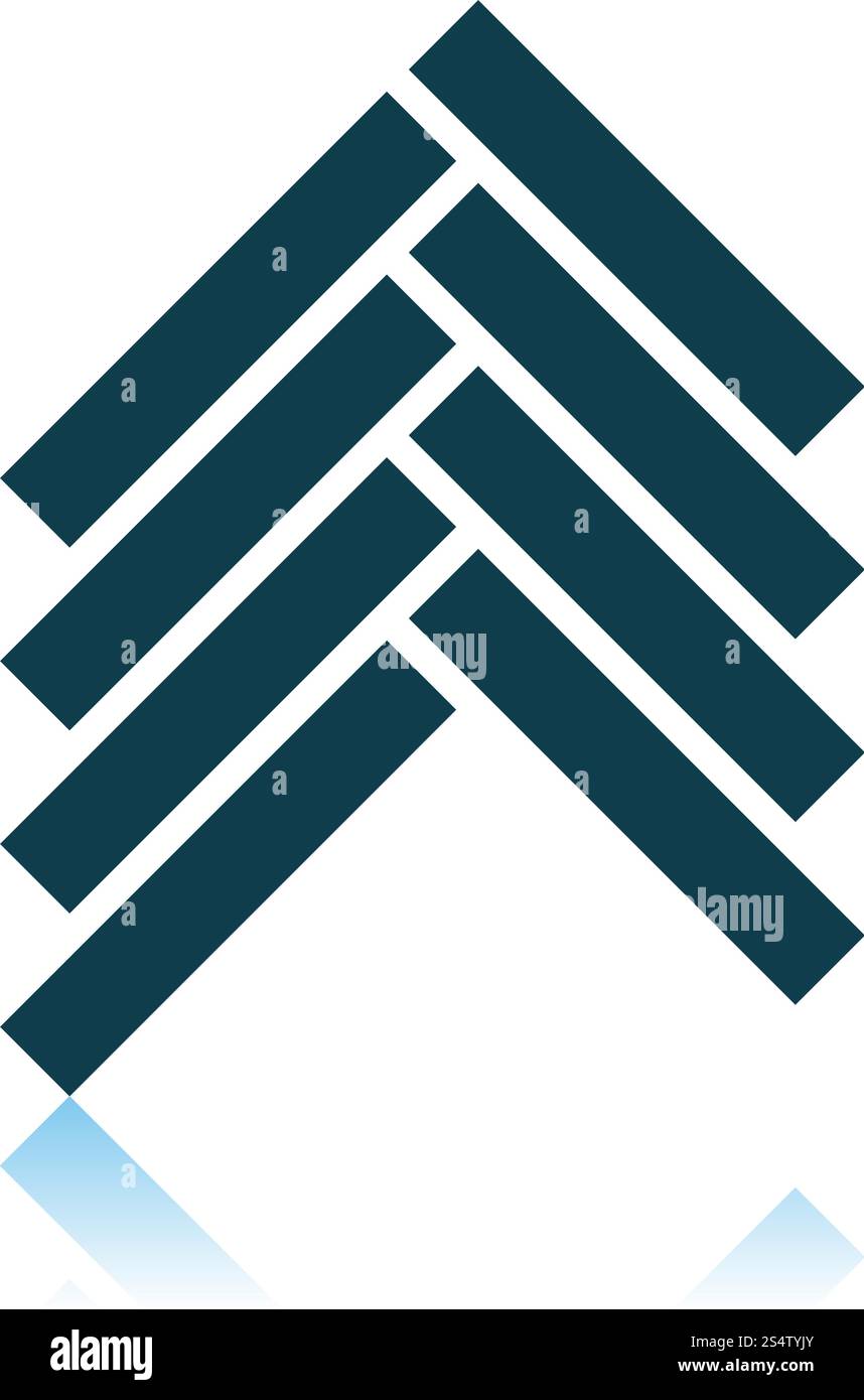 Parquet Icon. Shadow Reflection Design. Vector Illustration. Stock Vector