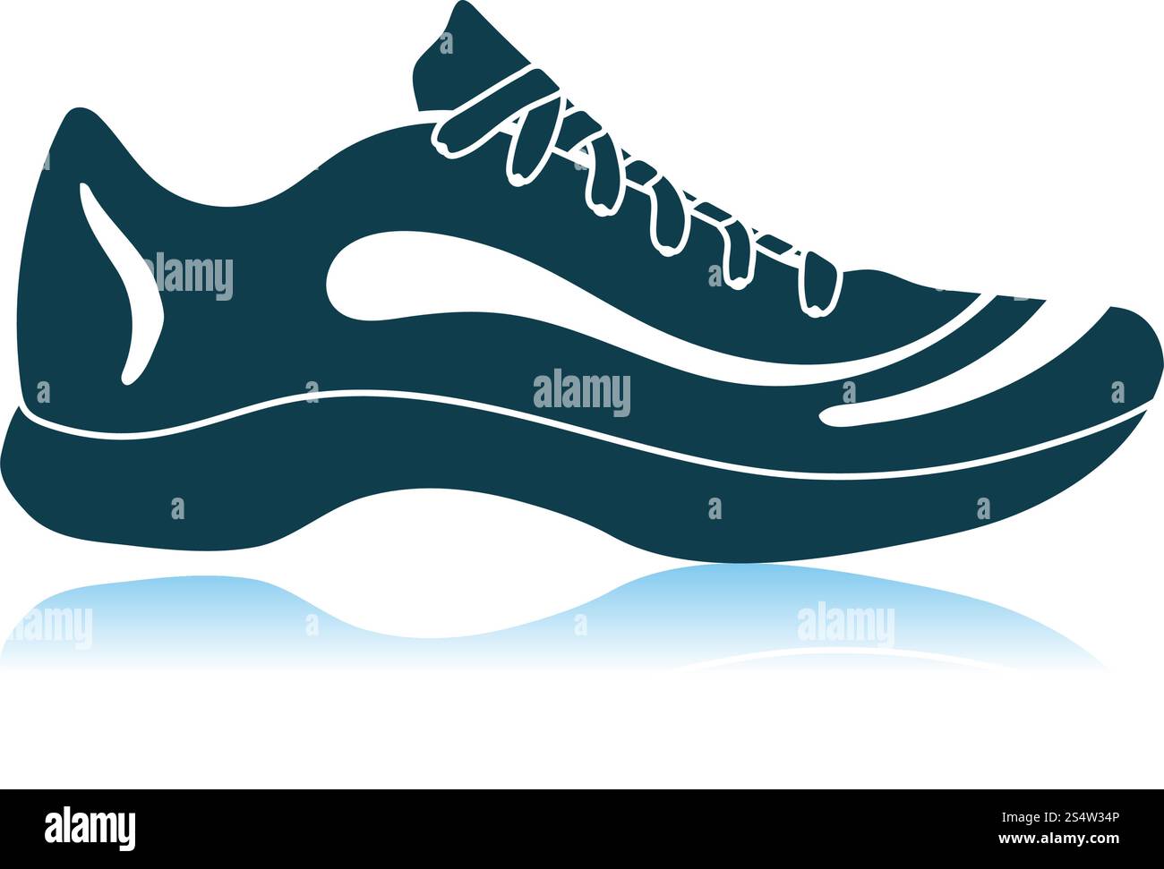 Sneaker Icon. Shadow Reflection Design. Vector Illustration Stock ...