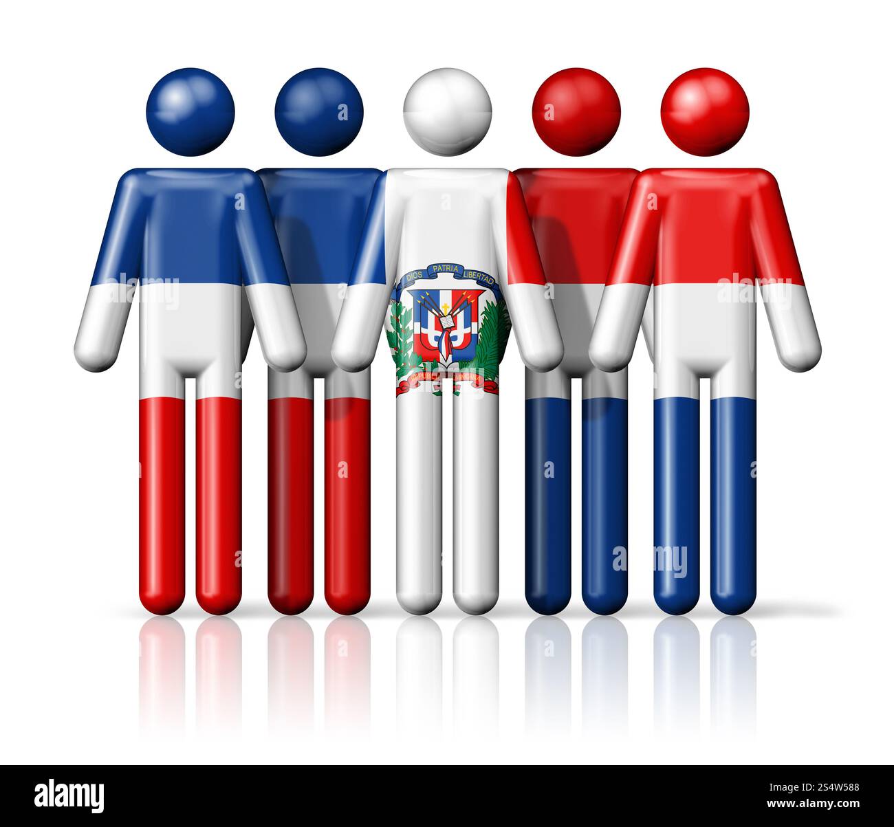 Flag of Dominican Republic on stick figure - national and social ...