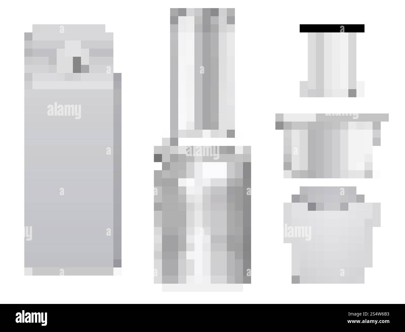 Empty food packages. White boxes and containers. Vector package ...