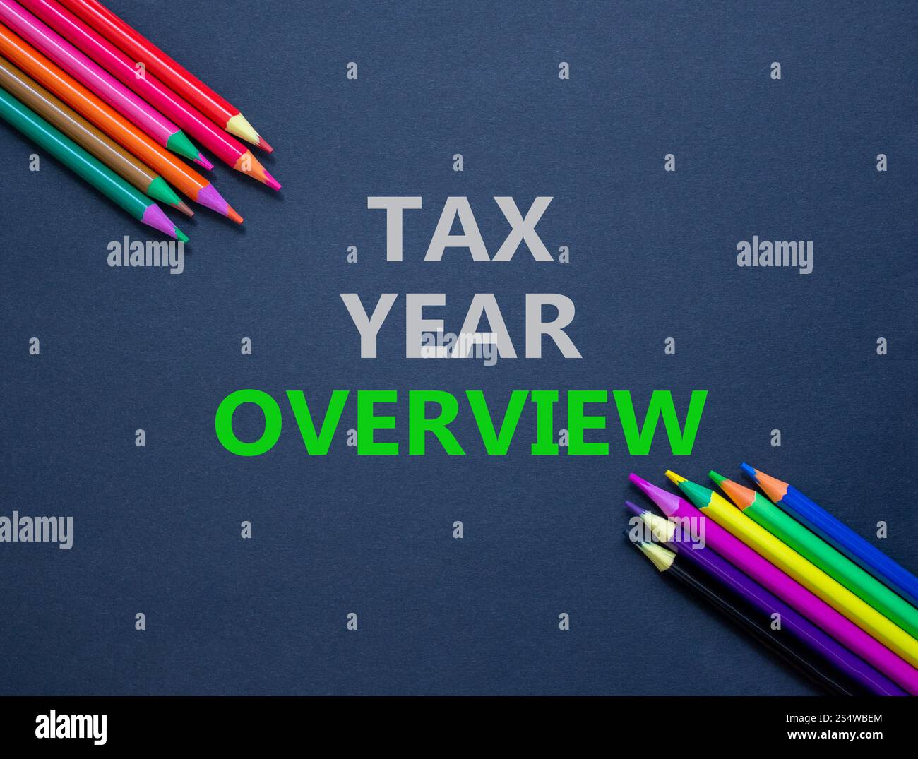 Tax year overview symbol. Concept words Tax year overview on beautiful ...