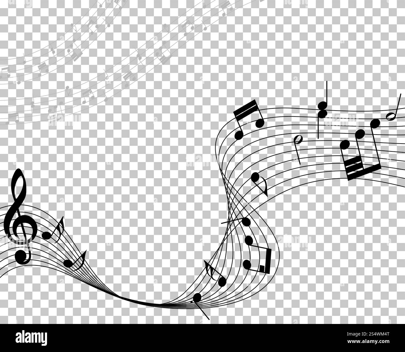 Musical note staff. Vector illustration without transparency effect ...