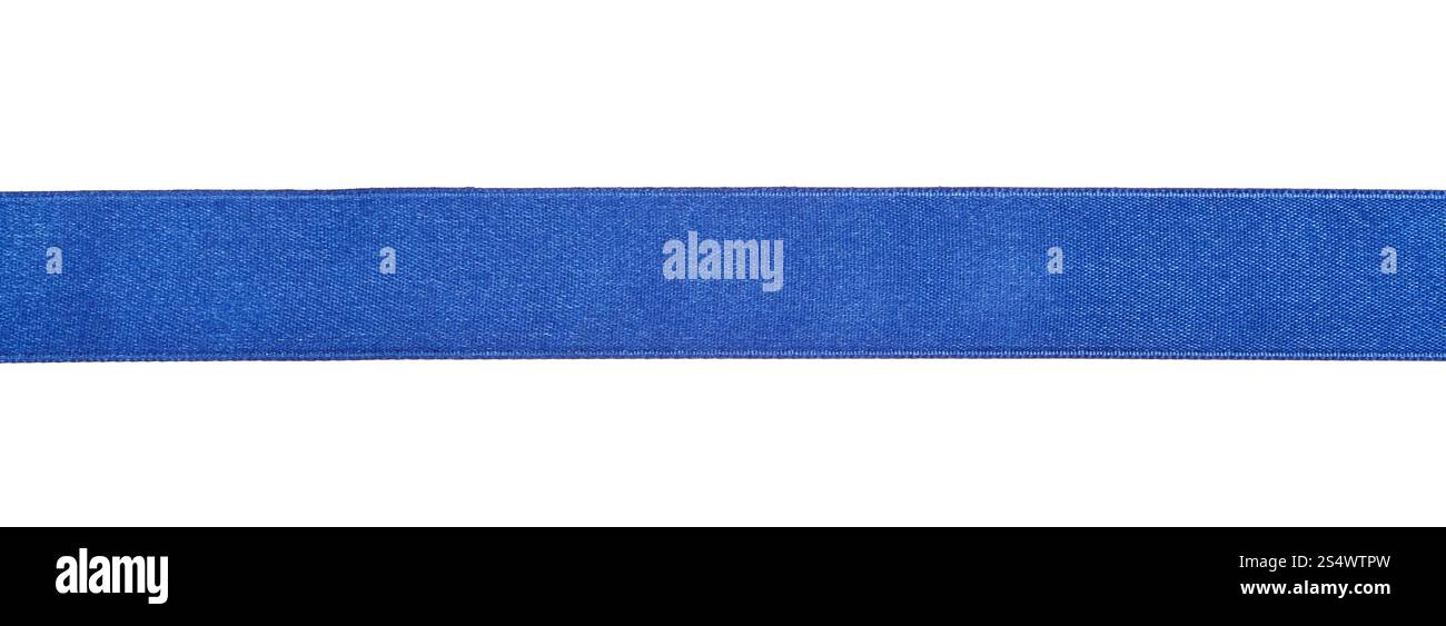 wide blue satin ribbon isolated on white background Stock Photo - Alamy