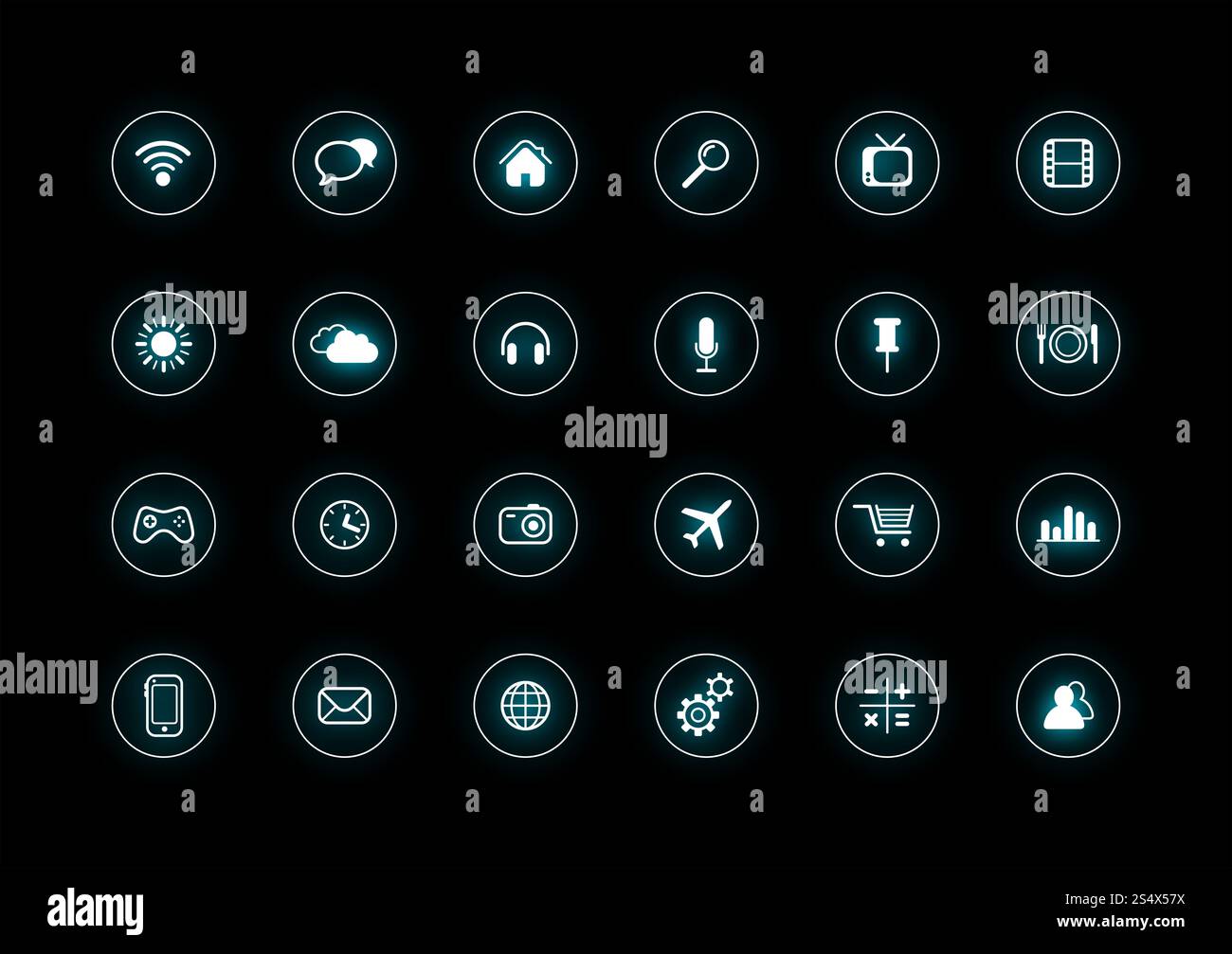 Desktop Icons collection isolated on a white background. Desktop Icons ...