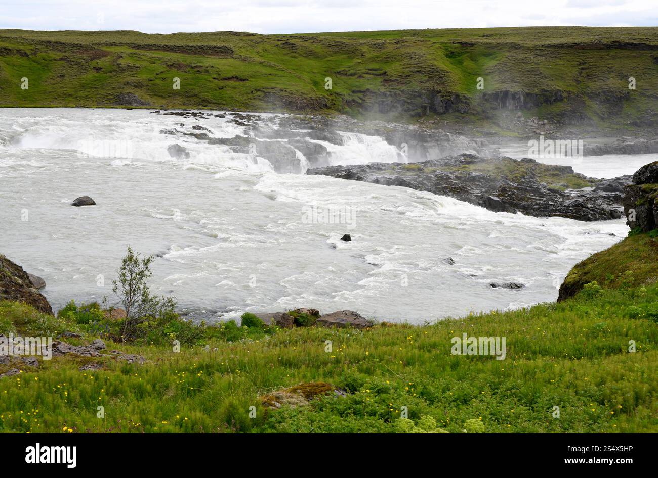 Urridafoss Waterfall On Thjors River Sudurland Iceland Stock Photo 