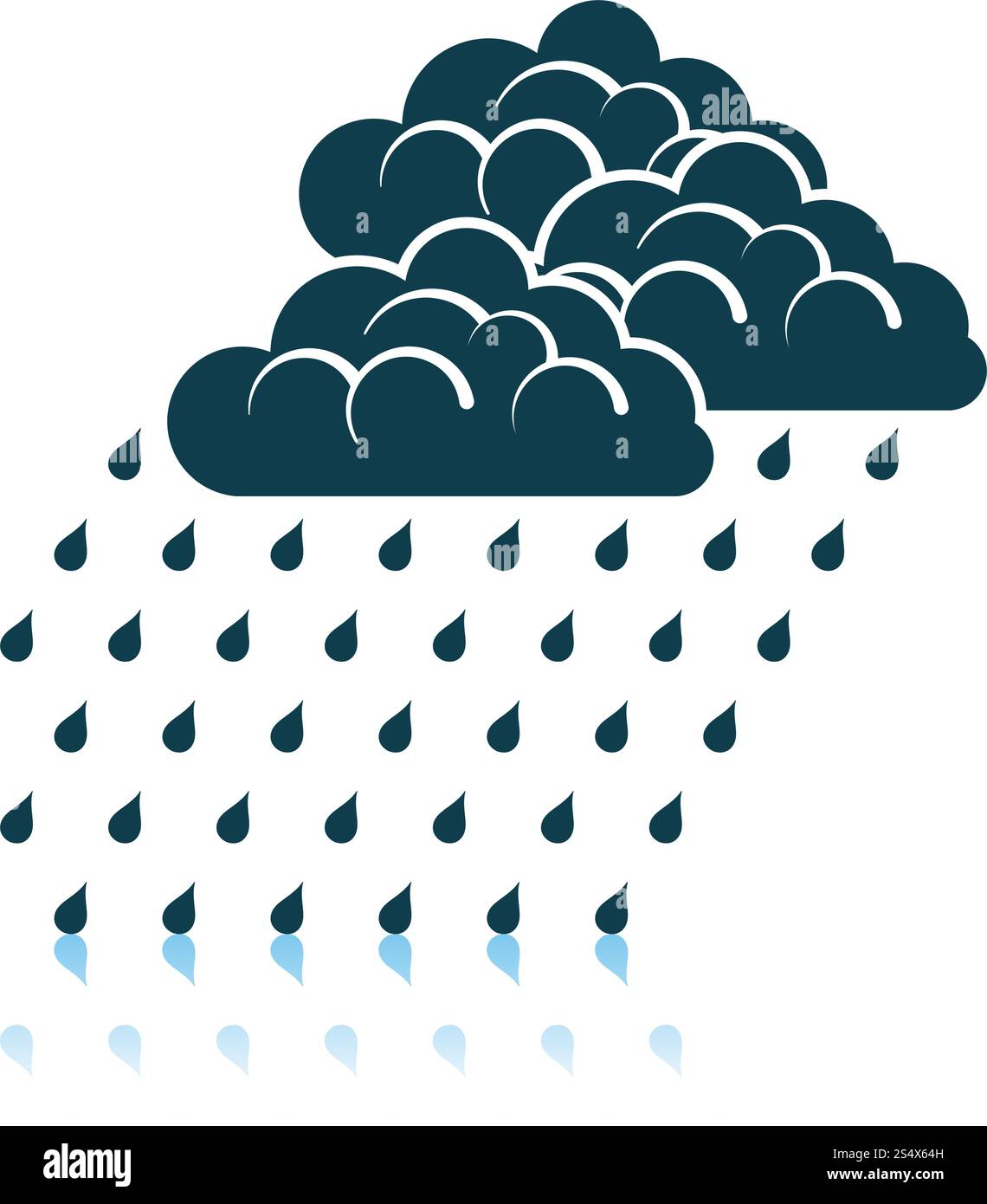 Rainfall Icon. Shadow Reflection Design. Vector Illustration. Stock Vector