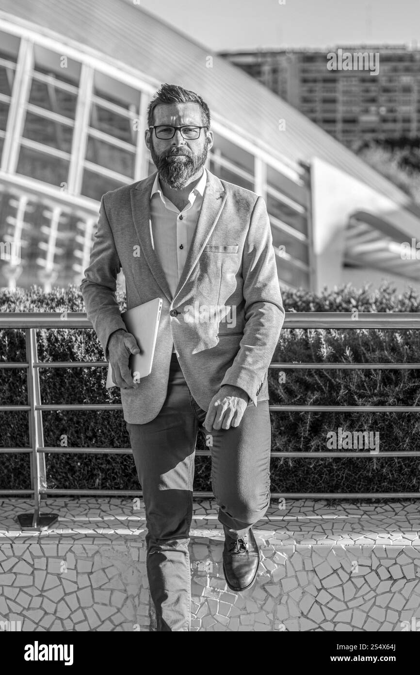 Successful businessman boss entrepreneur Black and White Stock Photos ...