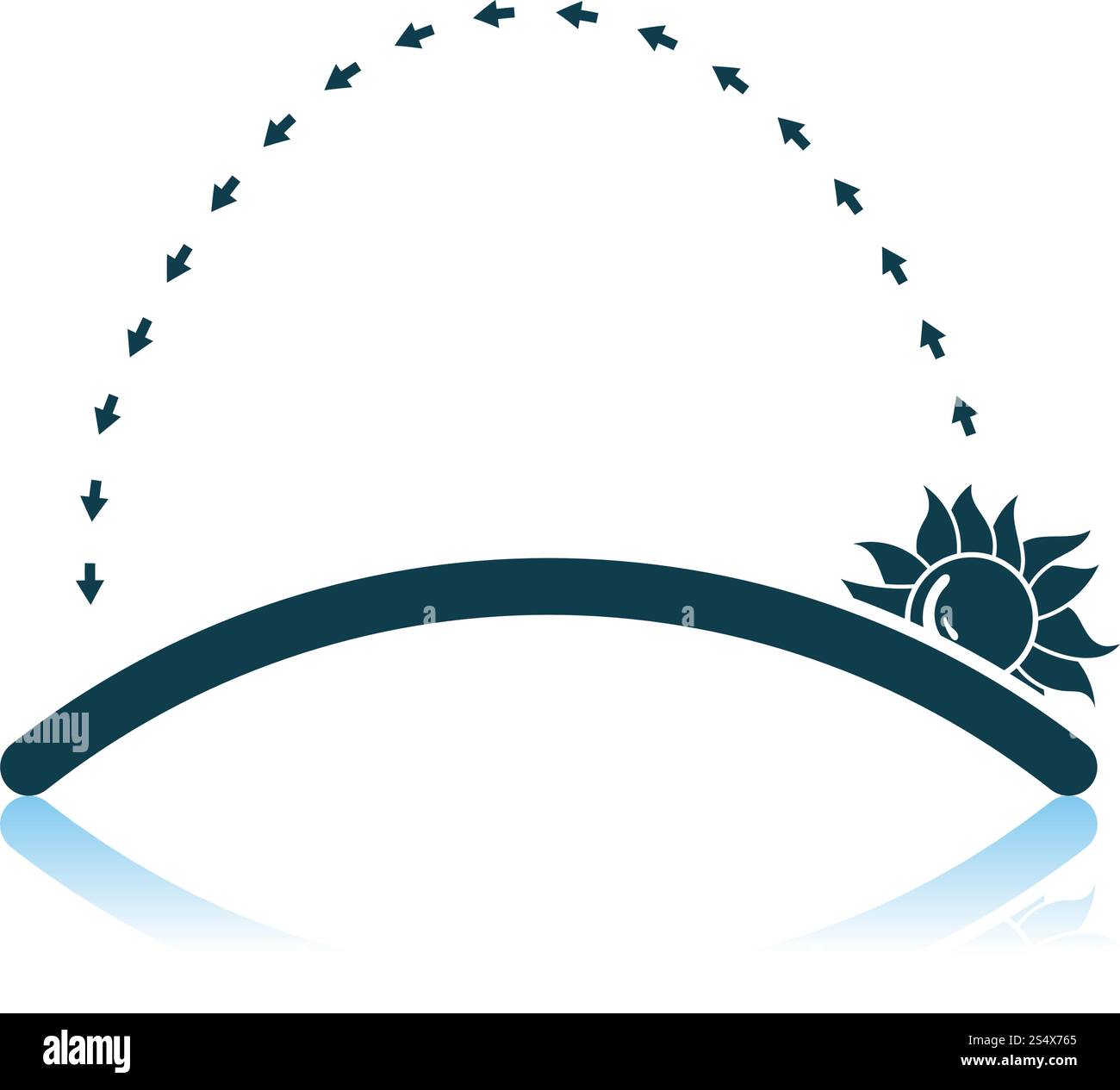 Sunrise Icon. Shadow Reflection Design. Vector Illustration. Stock Vector