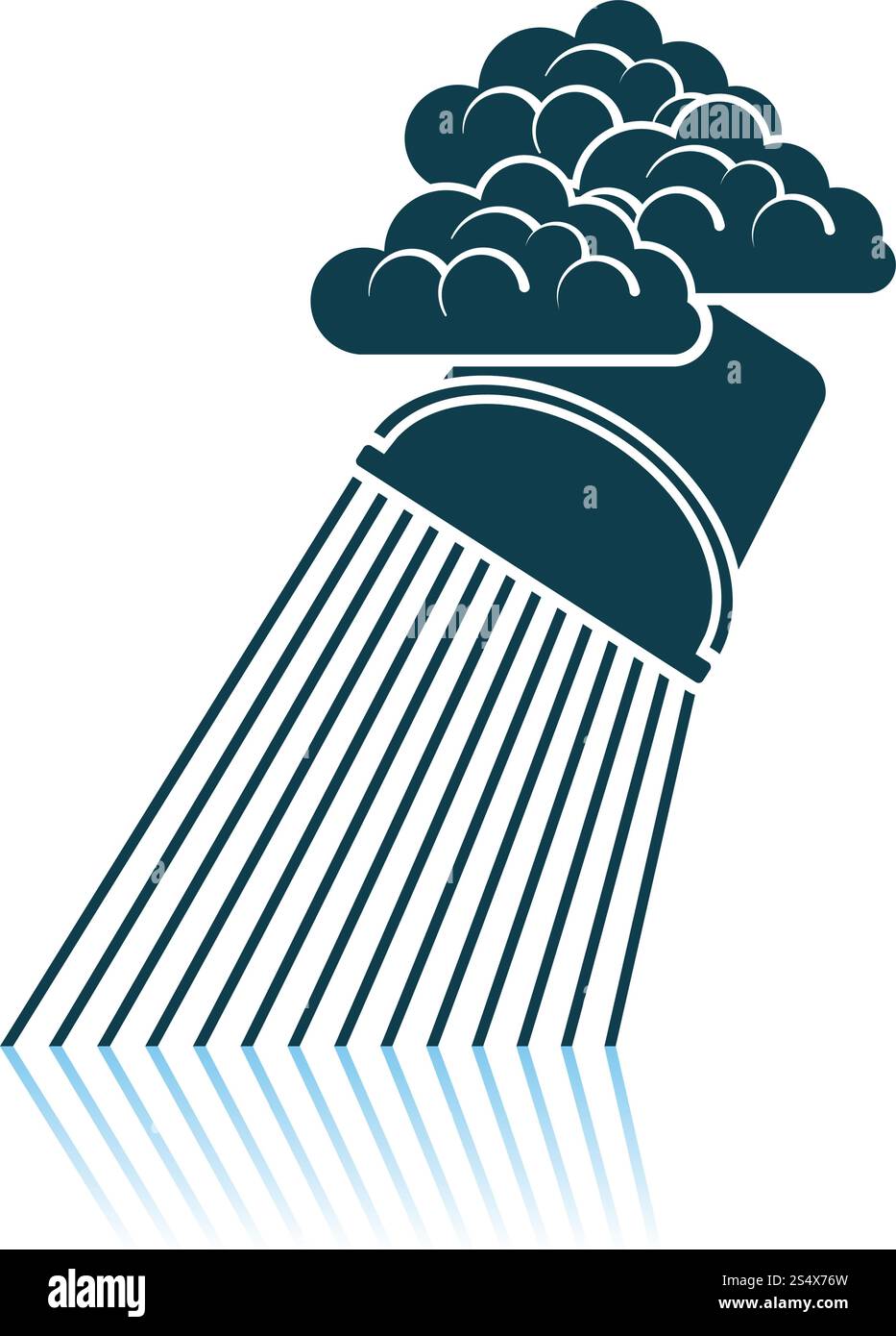 Rainfall Like From Bucket Icon. Shadow Reflection Design. Vector Illustration. Stock Vector