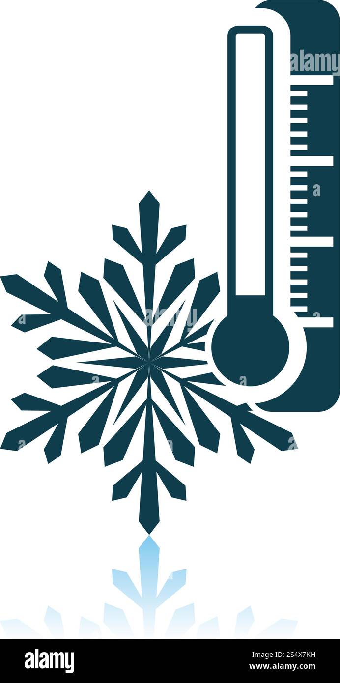 Winter Cold Icon. Shadow Reflection Design. Vector Illustration. Stock Vector