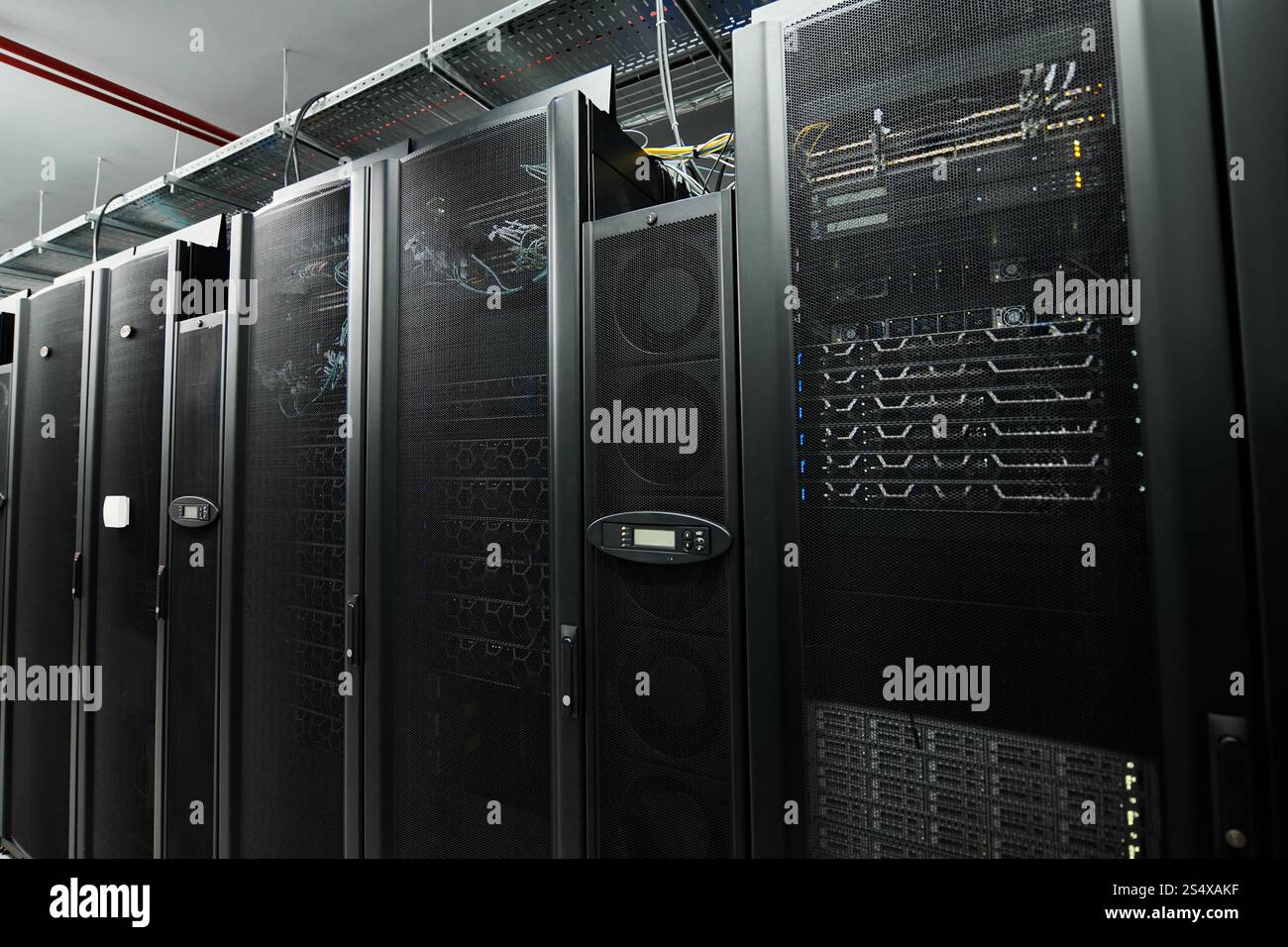 Advanced server room with high-tech hardware supporting cloud computing ...