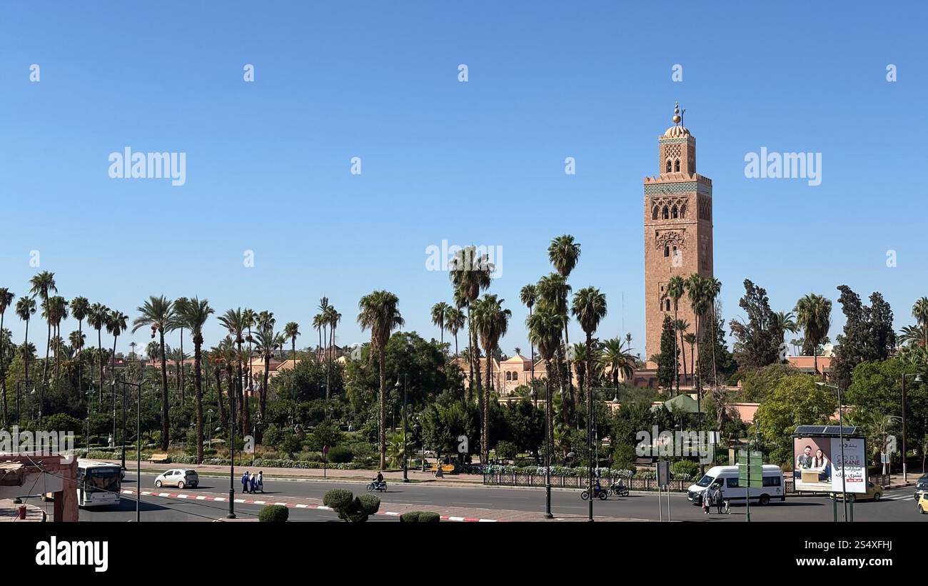 Koutoubia Mosque in Marrakesh, Morocco - Smartphone Captured Stock Image