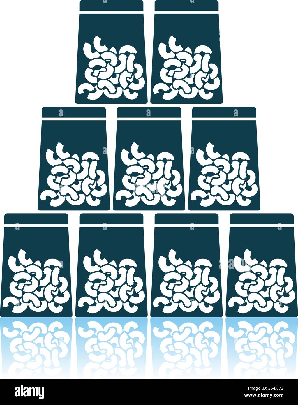 Macaroni In Packages Icon. Shadow Reflection Design. Vector ...