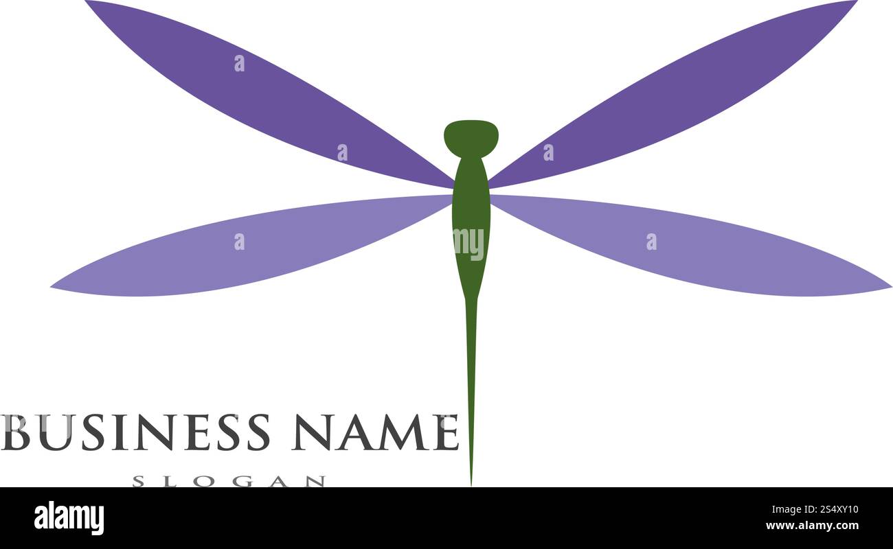 dragon fly logo icon vector Stock Vector