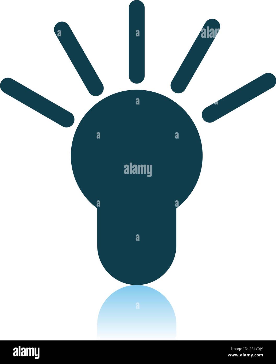 Idea Lamp Icon. Shadow Reflection Design. Vector Illustration Stock ...