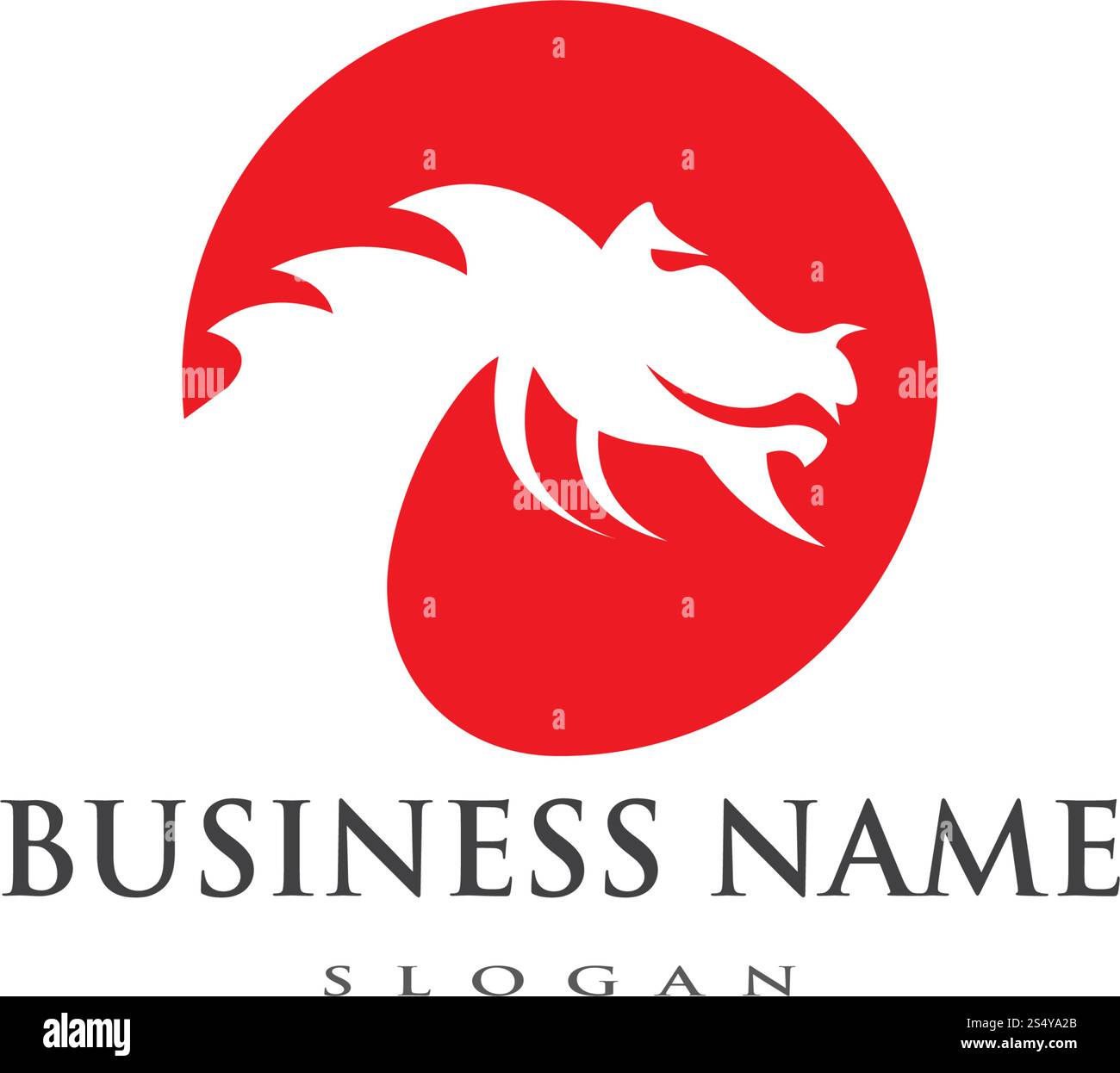 Head dragon flat color logo template vector illustration Stock Vector