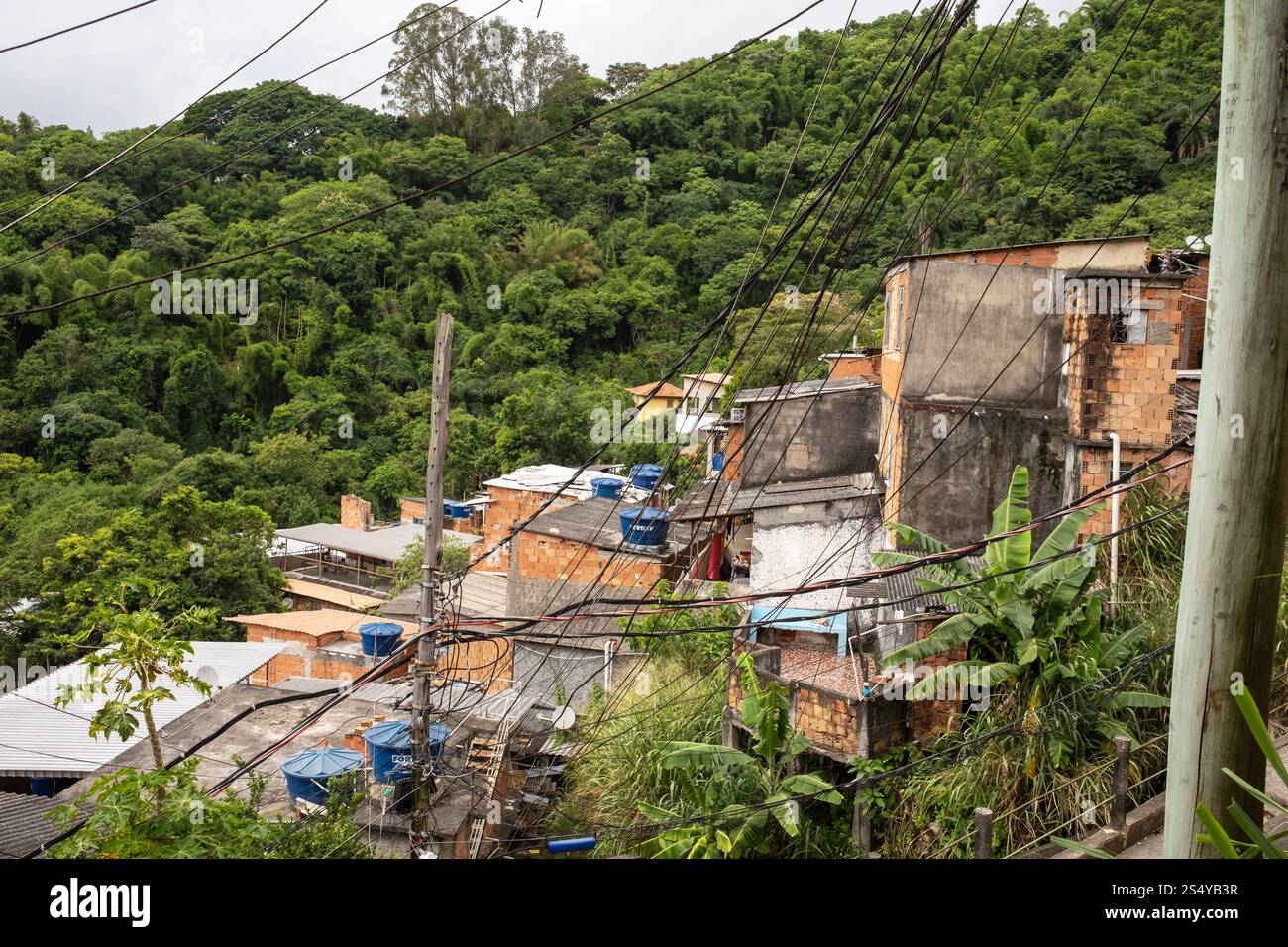 House rooftops in Favela Pereira da Silva, Rio De Janeiro, Brazil Stock ...