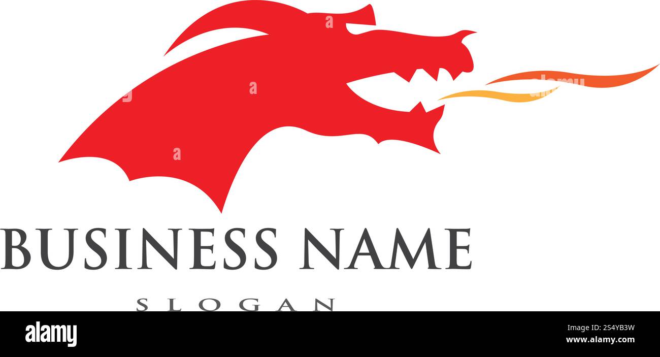 Head dragon flat color logo template vector illustration Stock Vector