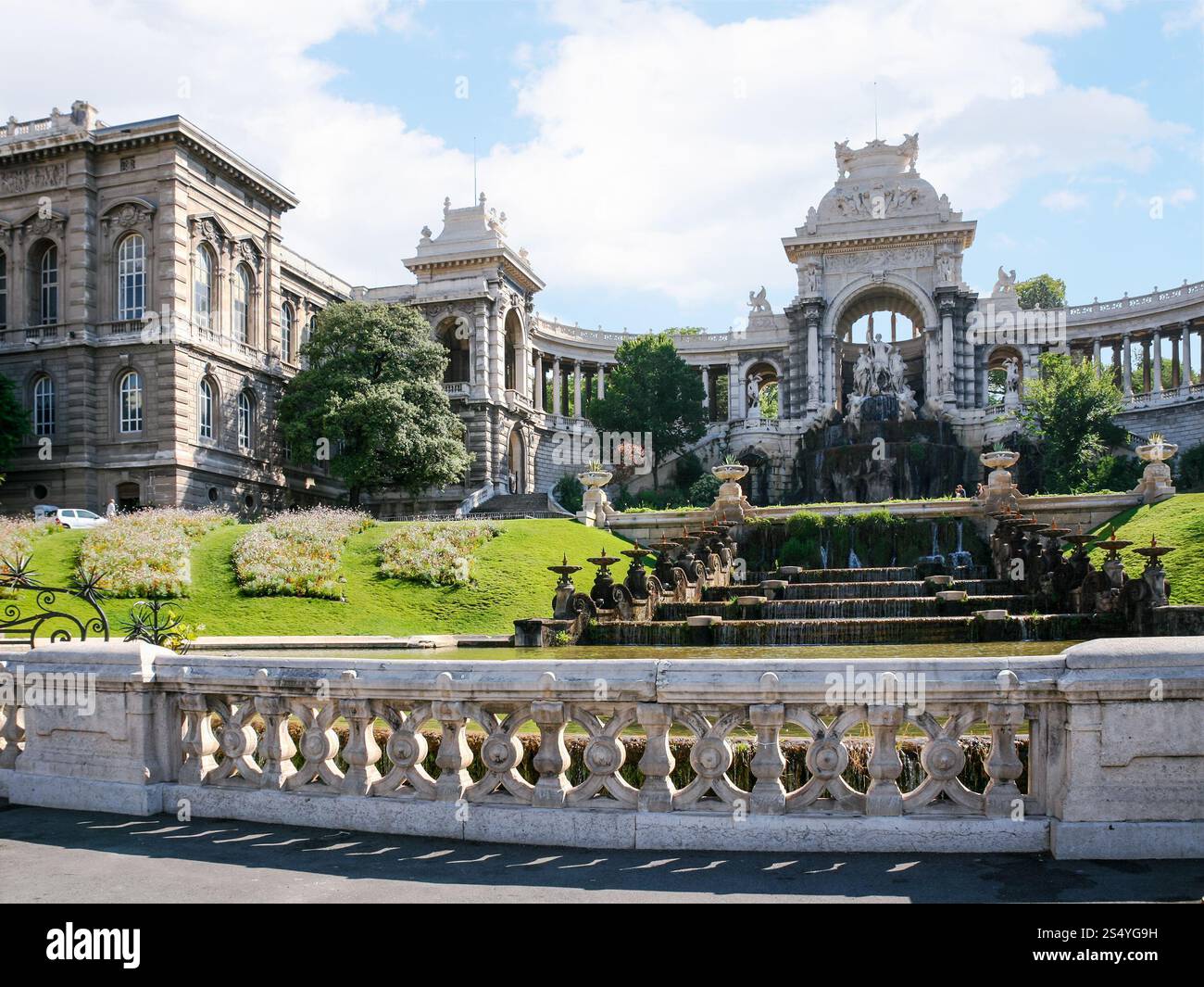 Travel to Provence, France - outside view of Palais (Palace) Longchamp in Marseilles city Stock Photo