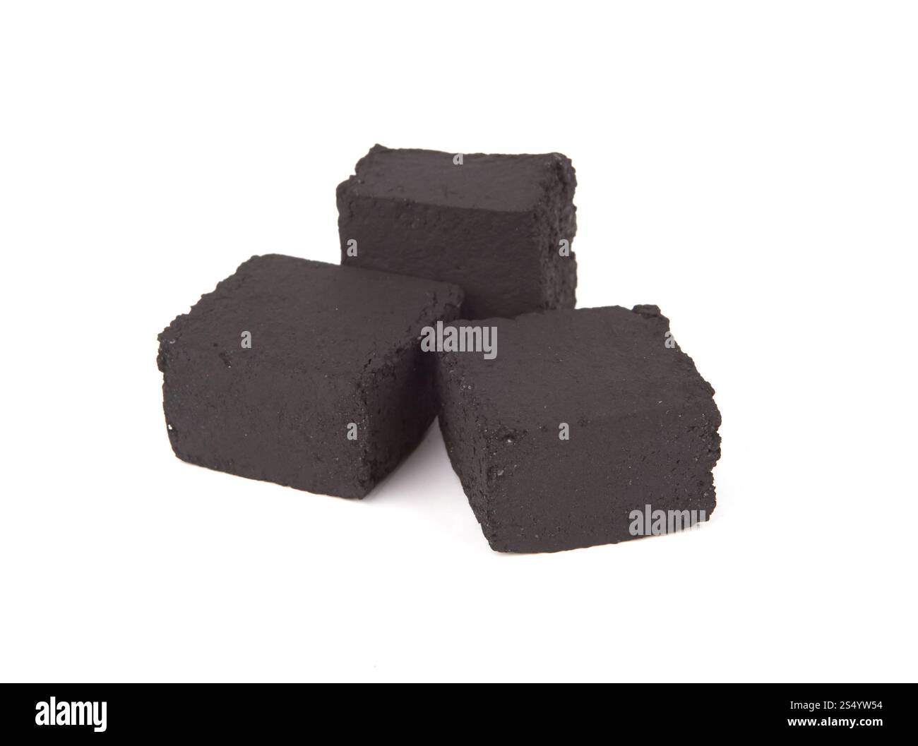 Coal for hookah isolated on white background Stock Photo