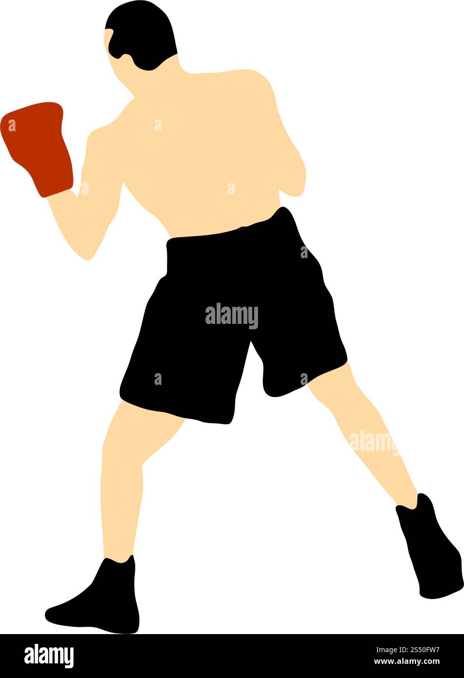 Boxing silhouette. Fully editable EPS 10 vector illustration Stock ...