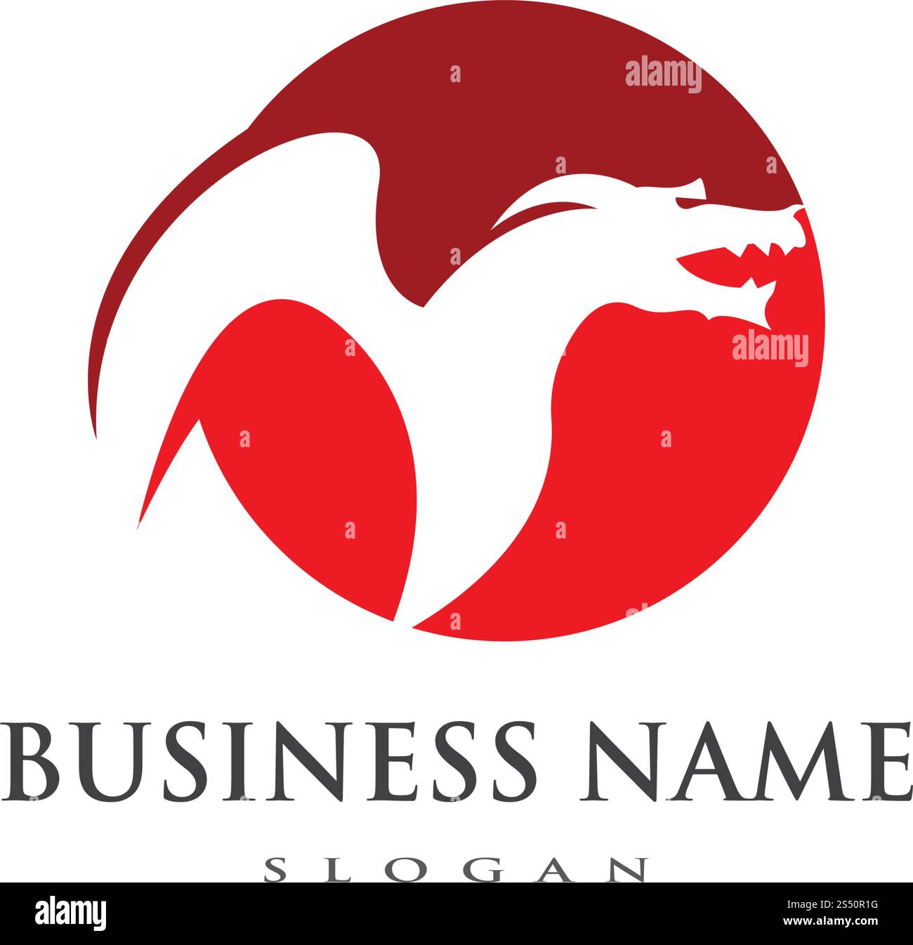 Head dragon flat color logo template vector illustration Stock Vector