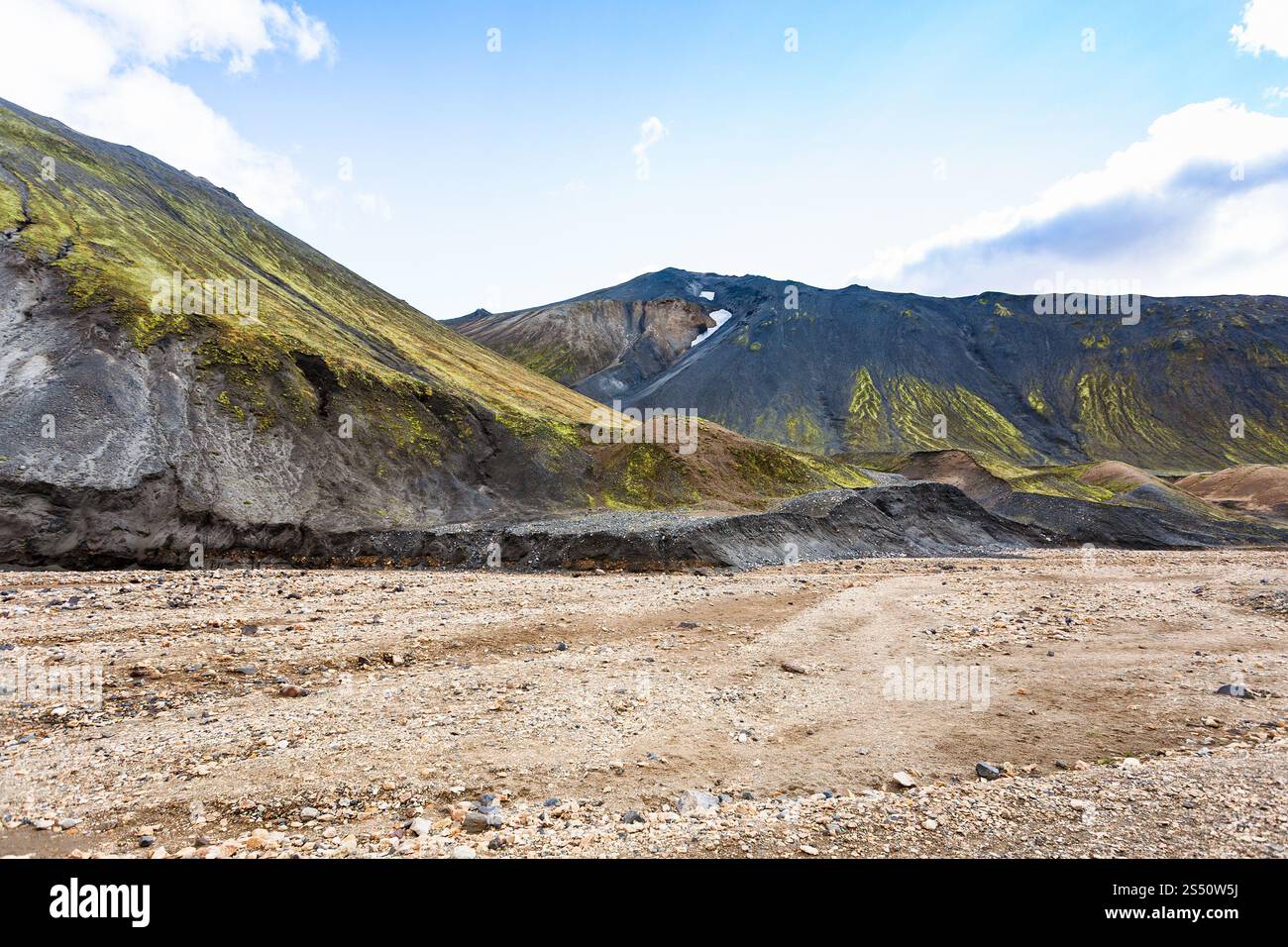 travel to Iceland - plateau in Graenagil canyon, Landmannalaugar area of Fjallabak Nature Reserve in Highlands region of Iceland in september Stock Photo