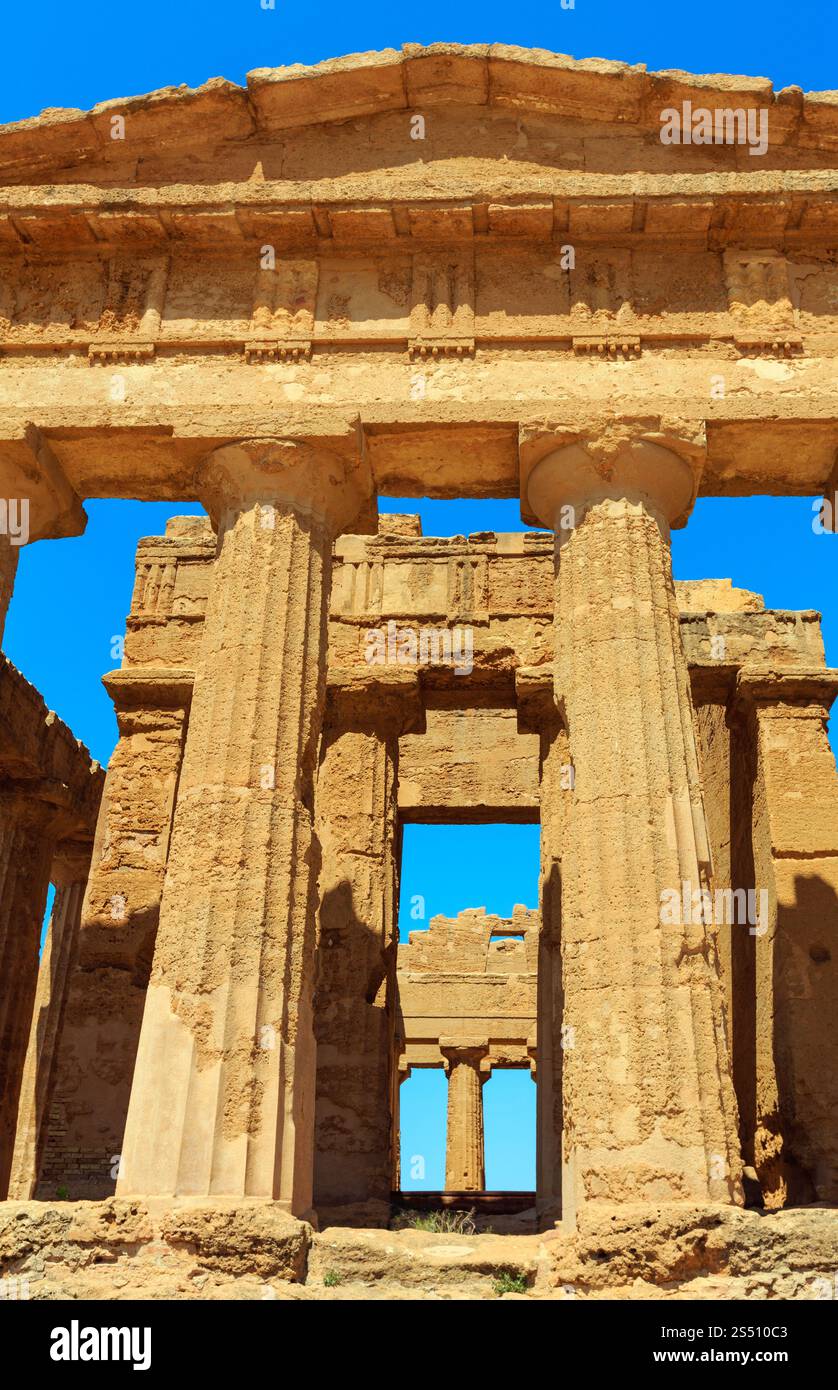 Temple of Concordia in famous ancient Greece Valley of Temples, Agrigento, Sicily, Italy. UNESCO World Heritage Site. Stock Photo