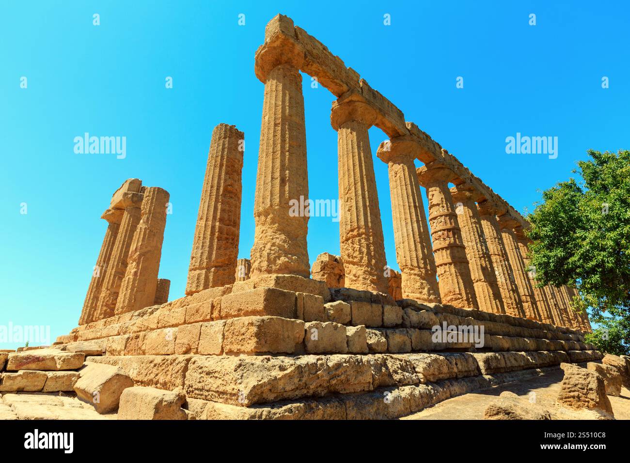 Temple of Juno in famous ancient Greece Valley of Temples, Agrigento, Sicily, Italy. UNESCO World Heritage Site. Stock Photo
