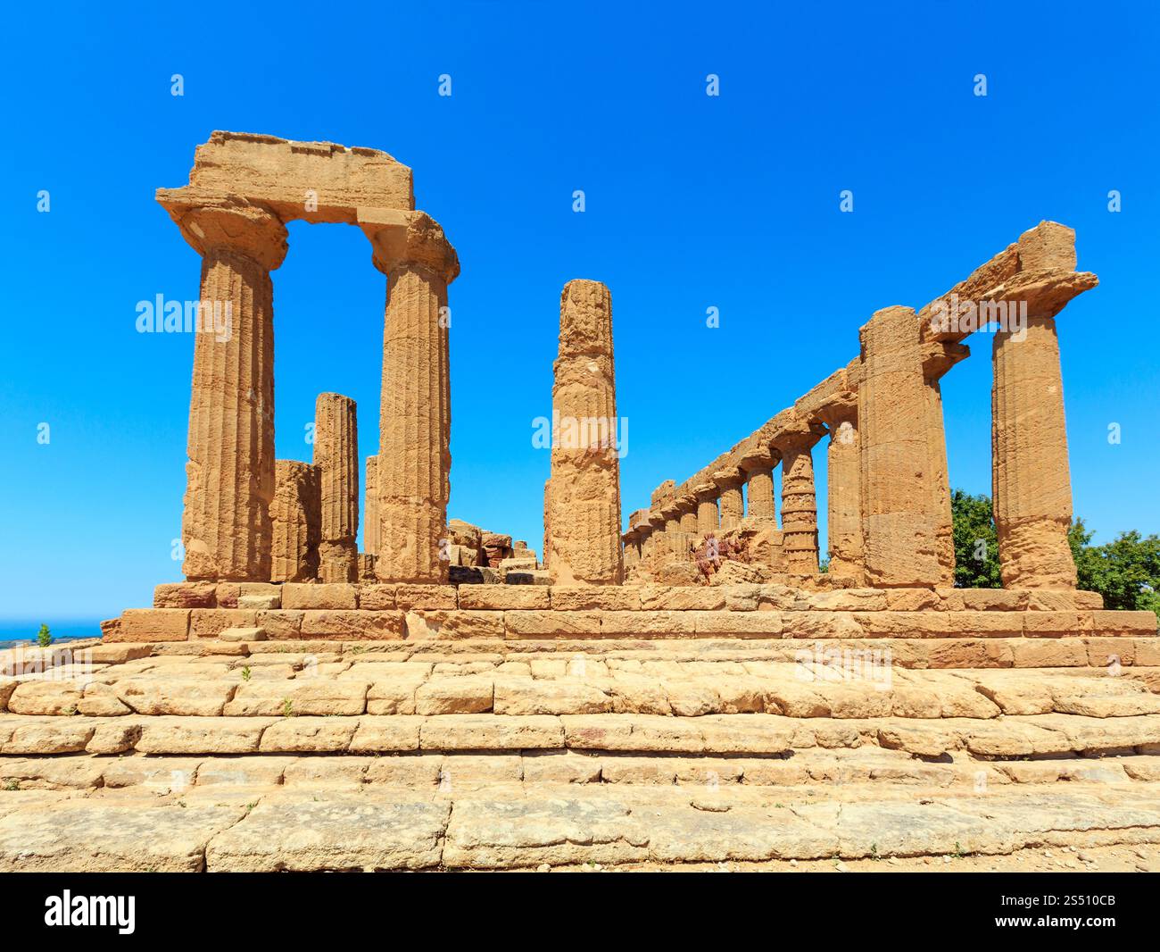 Temple of Juno in famous ancient Greece Valley of Temples, Agrigento, Sicily, Italy. UNESCO World Heritage Site. Stock Photo