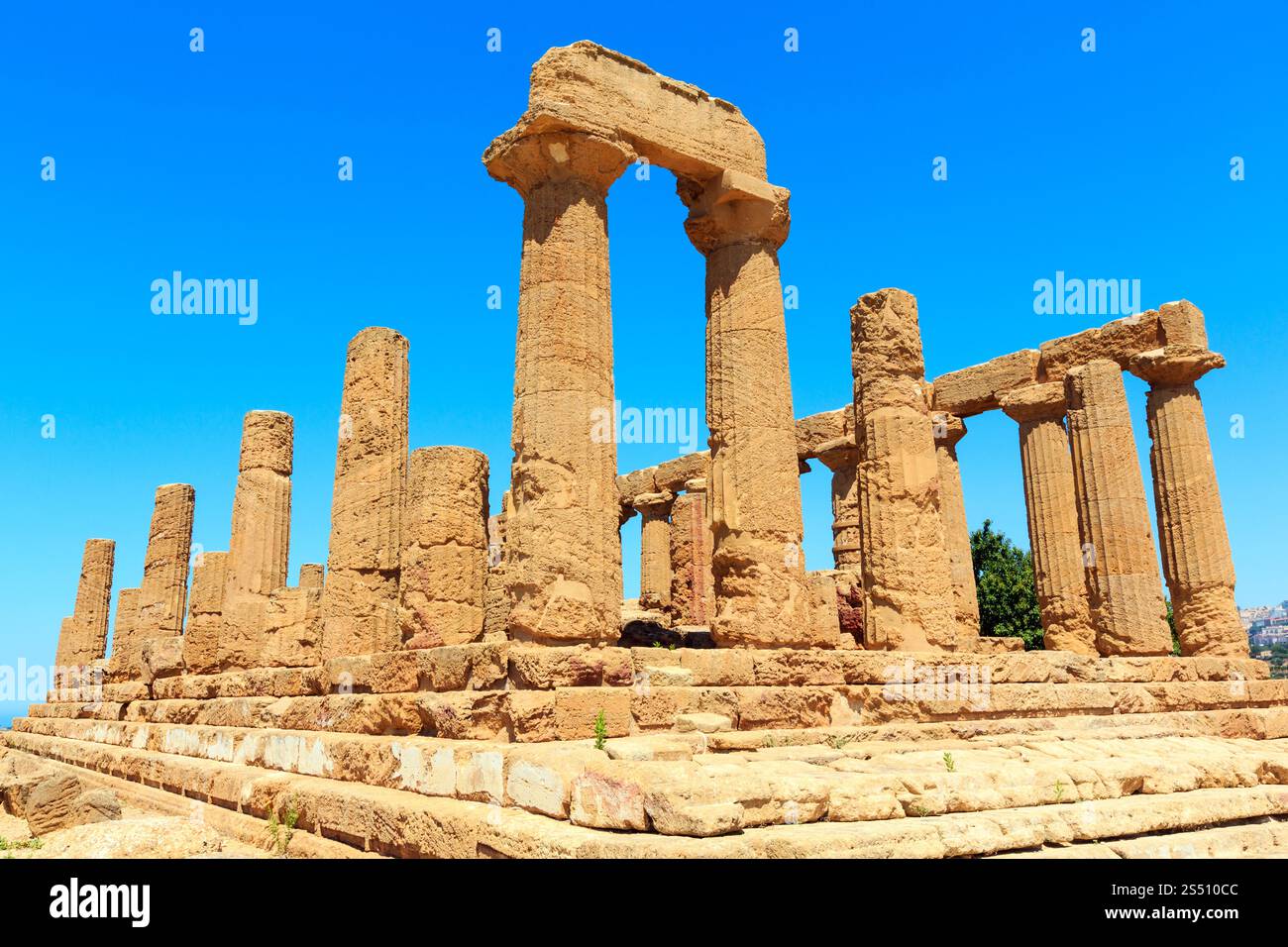 Temple of Juno in famous ancient Greece Valley of Temples, Agrigento, Sicily, Italy. UNESCO World Heritage Site. Stock Photo