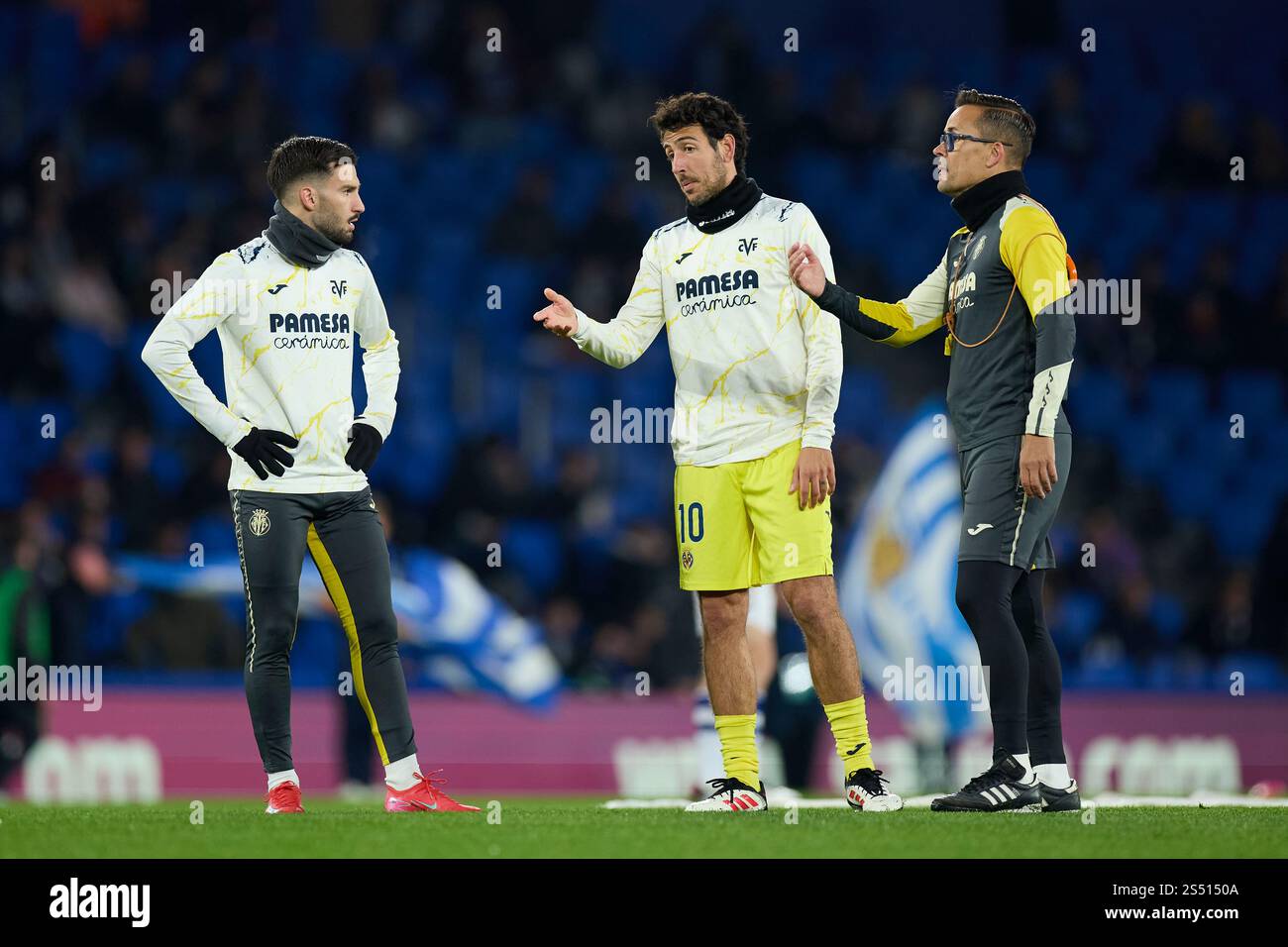 Alex Baena and Dani Parejo of Villarreal CF talks prior to the LaLiga