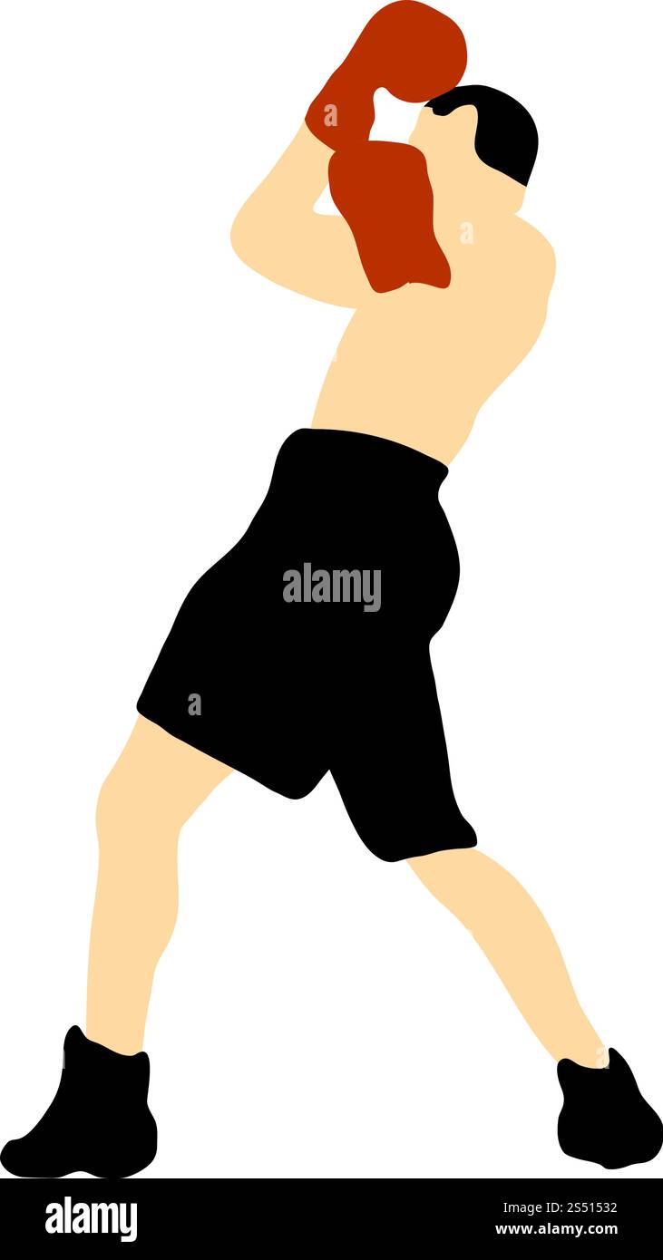 Boxing silhouette. Fully editable EPS 10 vector illustration Stock ...