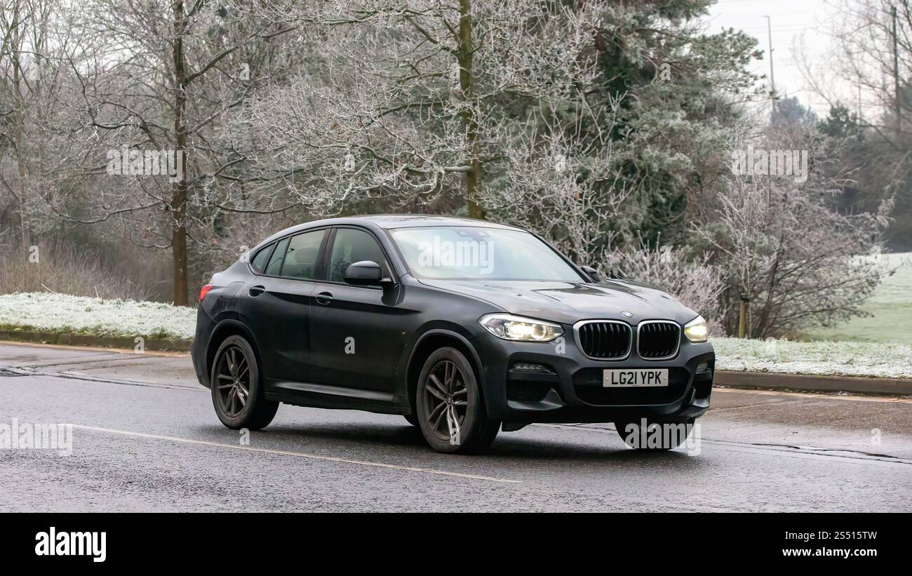 Milton Keynes,UK - Jan 12th 2025: 2021 BMW X4 electric diesel suv car ...