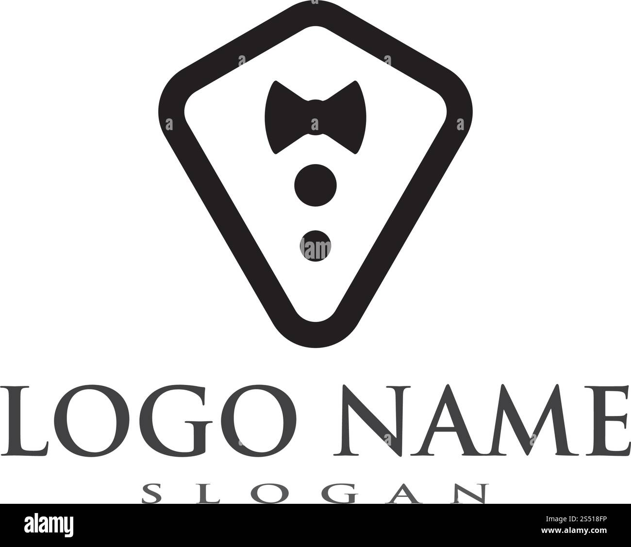 Tuxedo logo vector template ilustration Stock Vector
