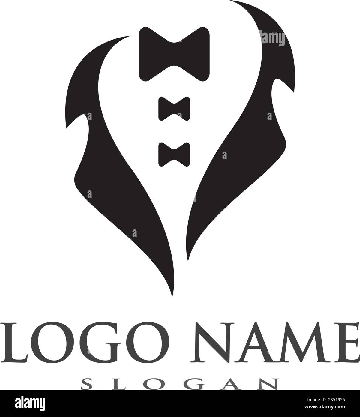 Tuxedo logo vector template ilustration Stock Vector