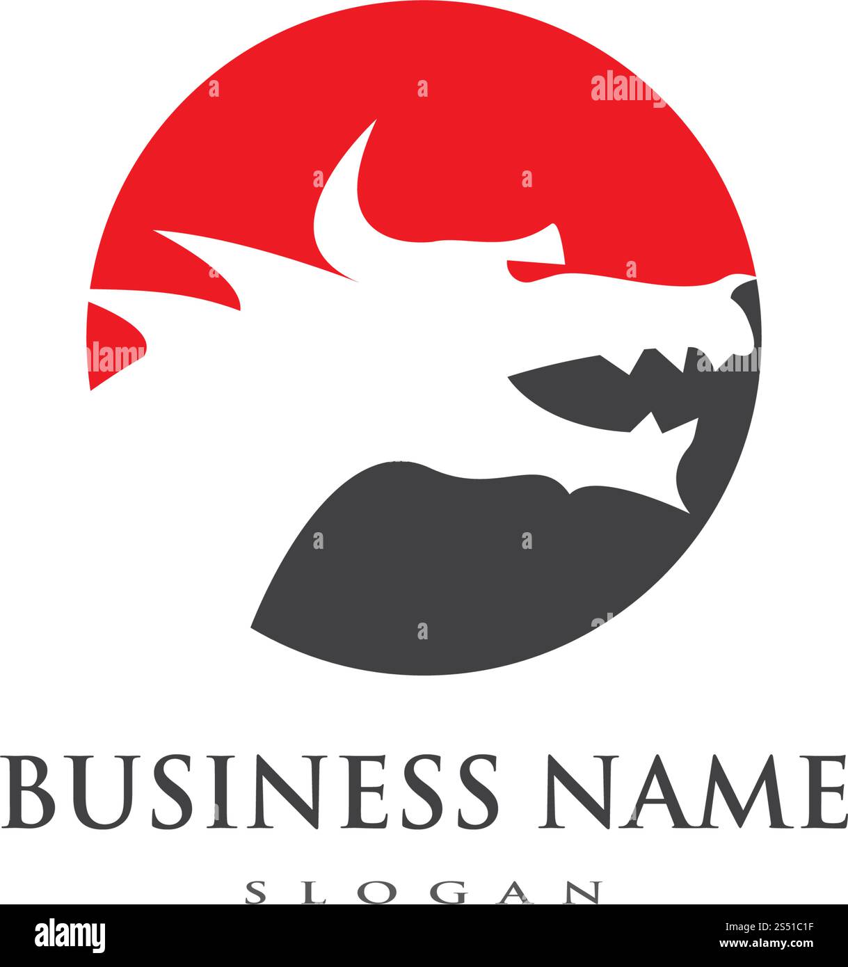 Head dragon flat color logo template vector illustration Stock Vector