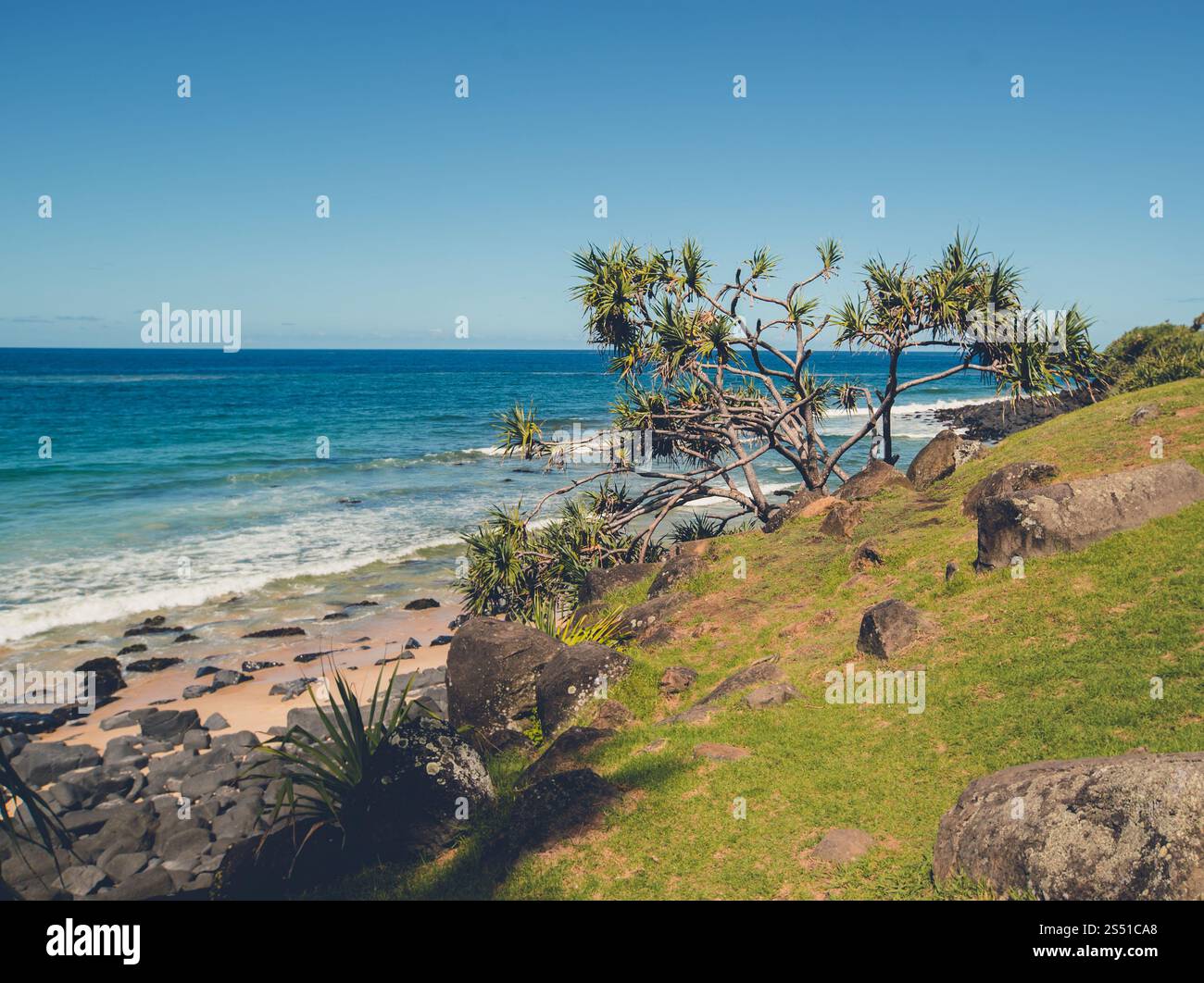 Rainbow Bay beach side, Gold Coast, Australia Stock Photo