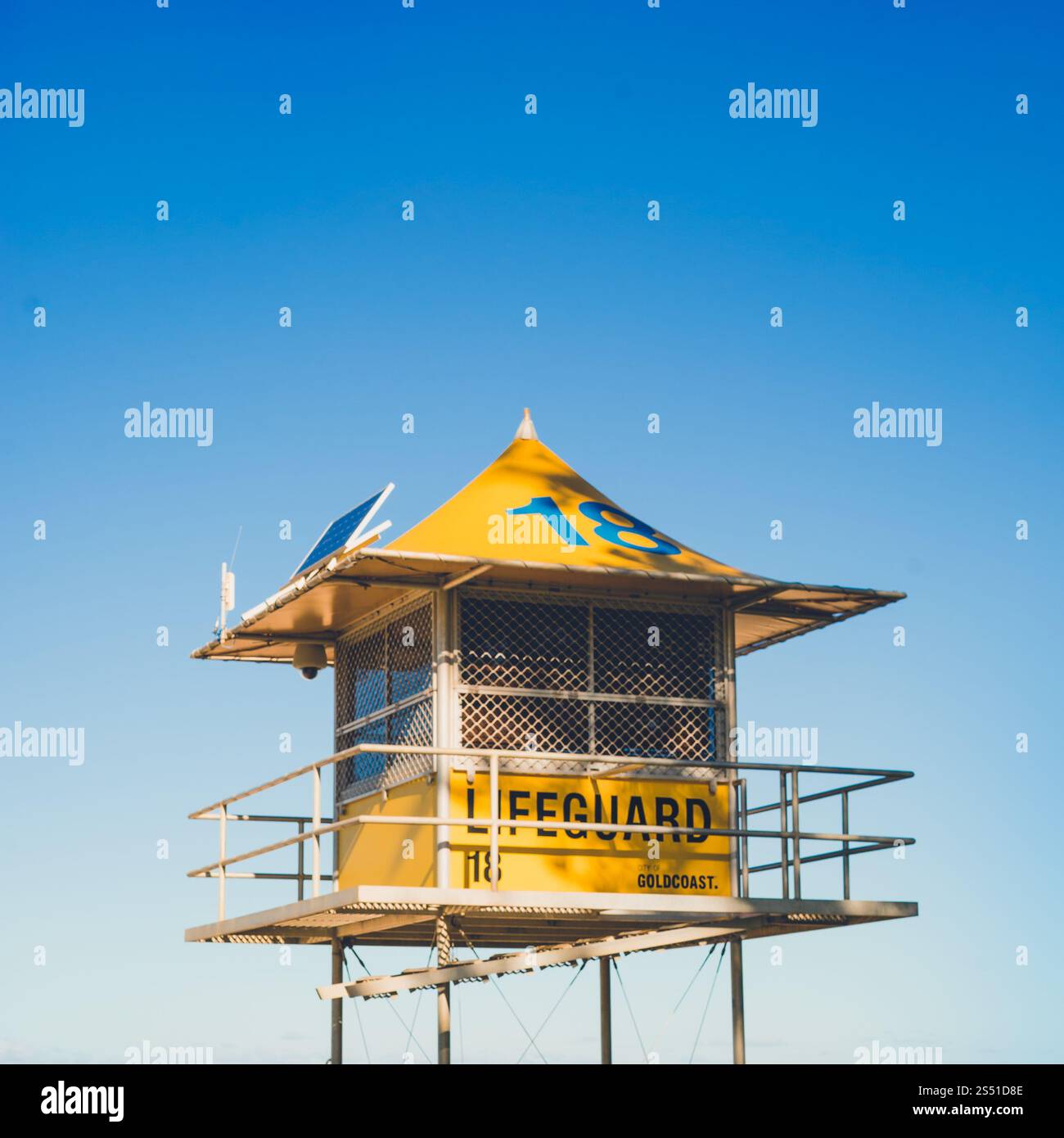 Gold coast life guard tower situated on Coolangatta beach Stock Photo