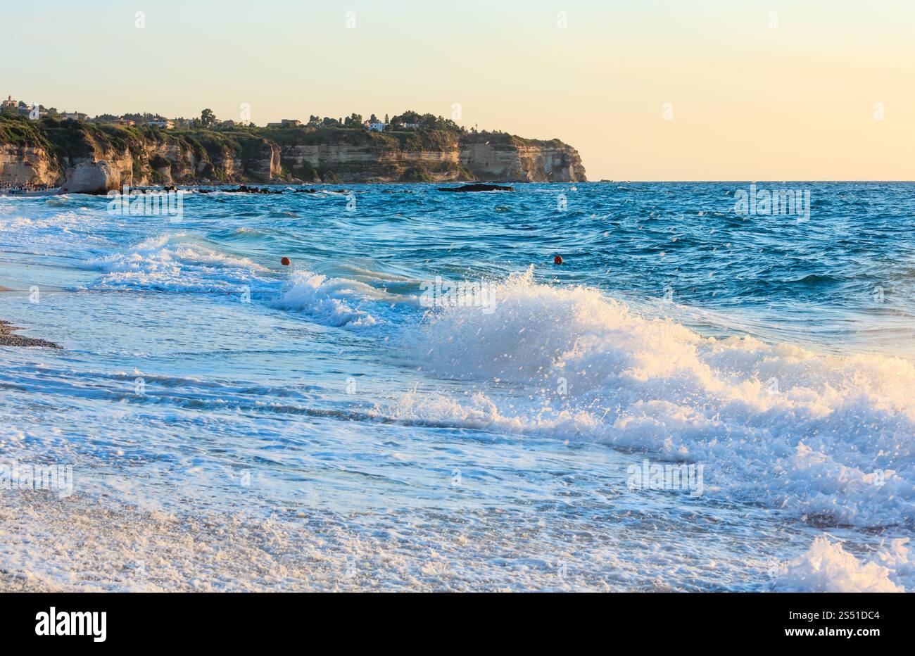 Tropea town beach, Calabria, Italy, Tyrrhenian Sea. People unrecognizable. Stock Photo