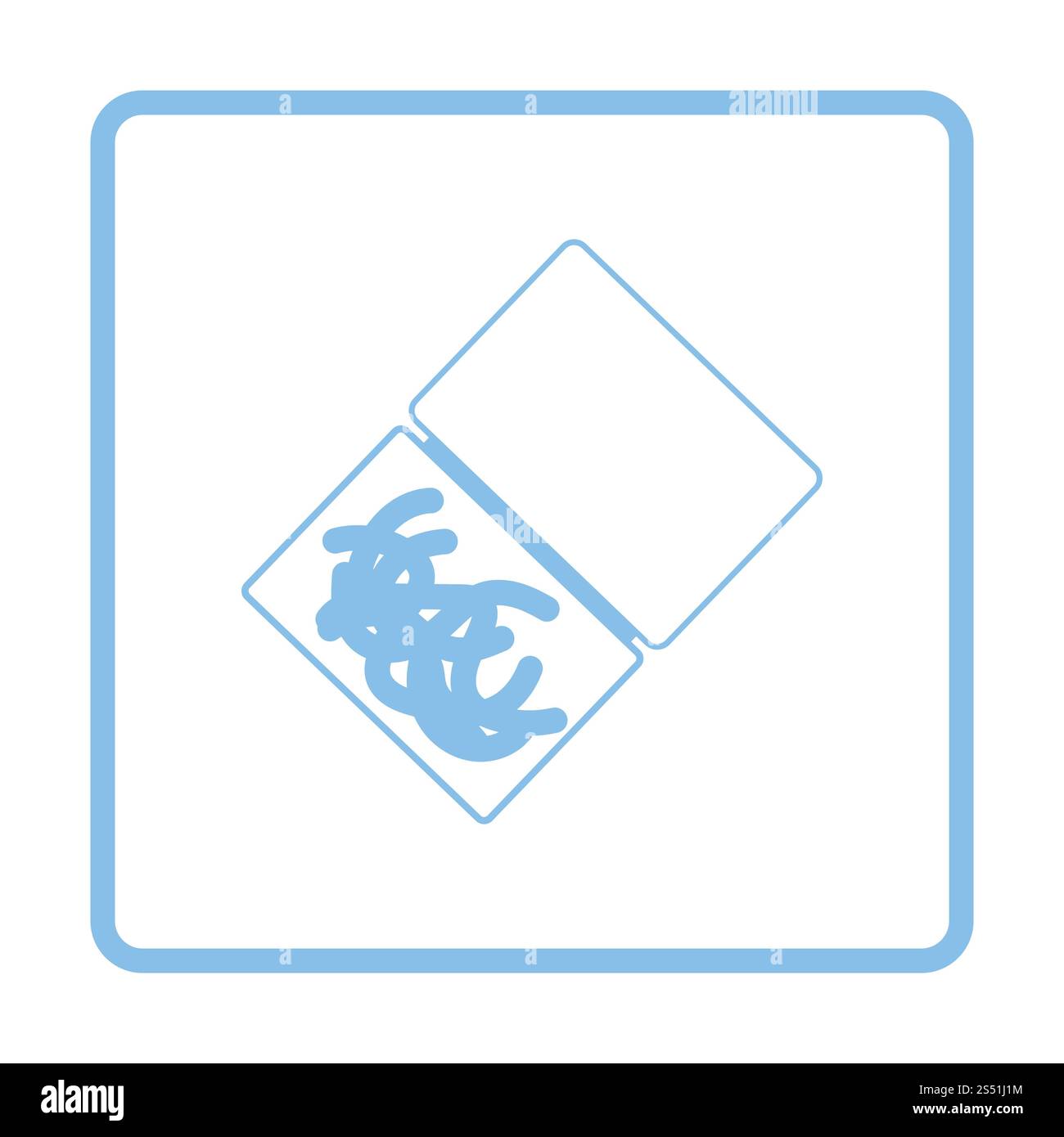 Icon of worm container. Blue frame design. Vector illustration Stock ...